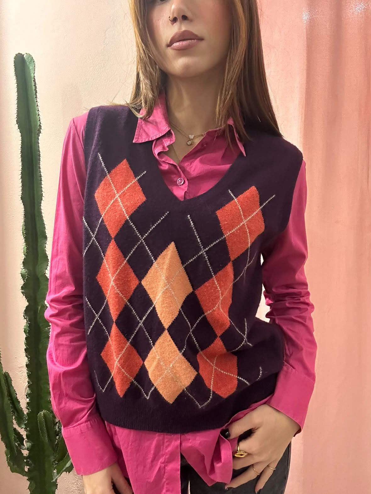 Gilet smanicato in puro cashmere