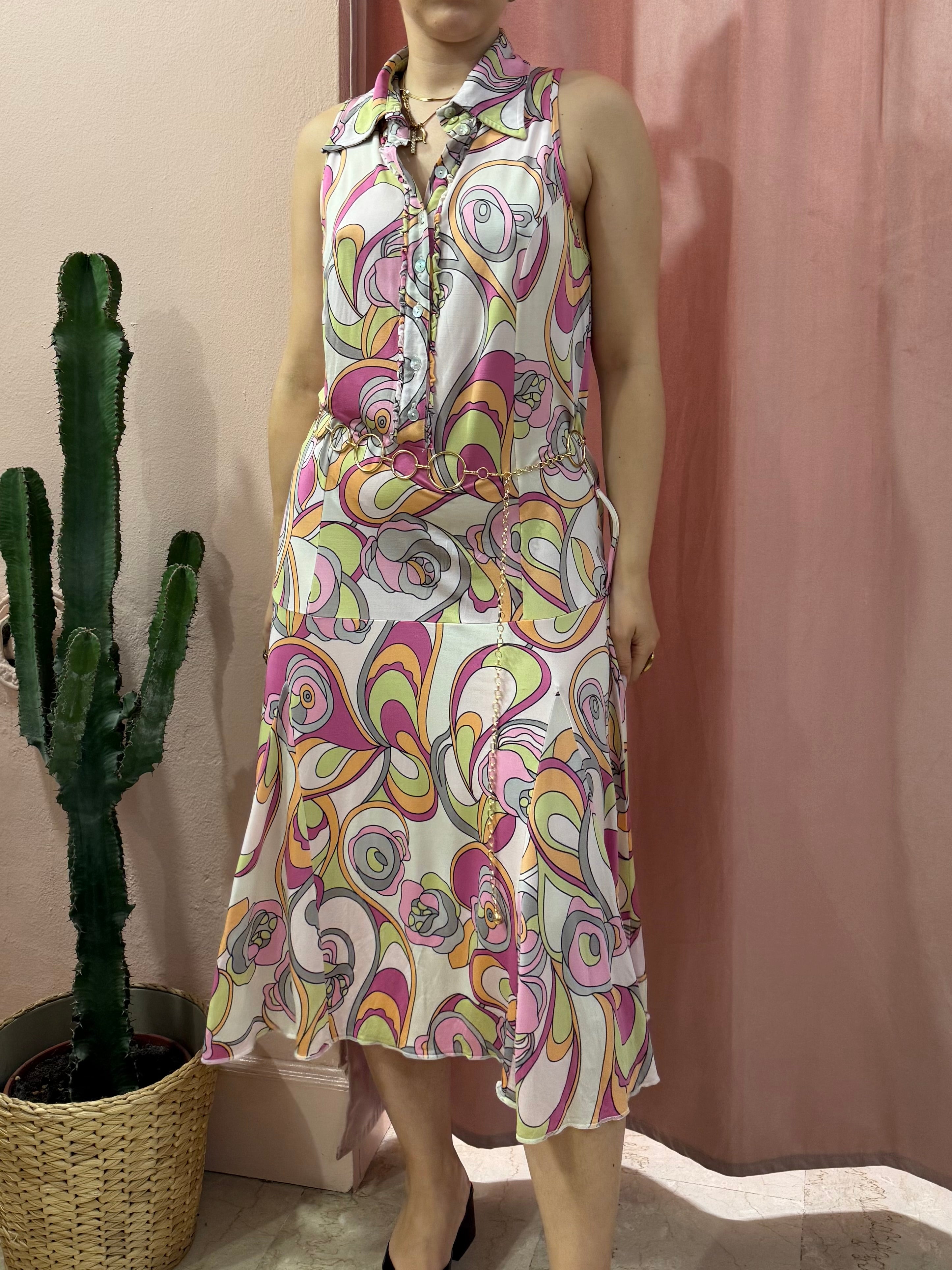Vestito Benetton 2000 fantasia colorata