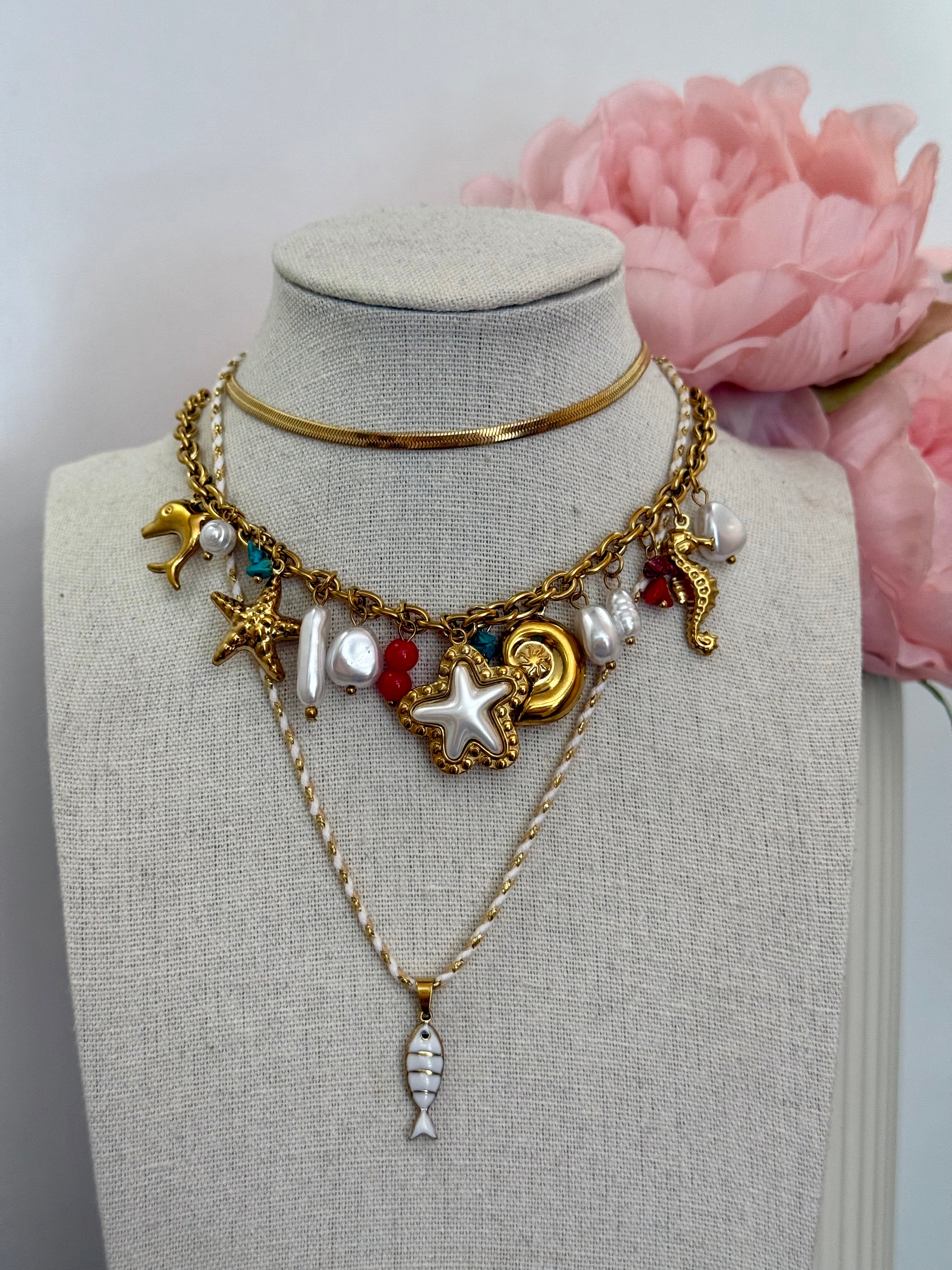Collana con charm pesce| più colori