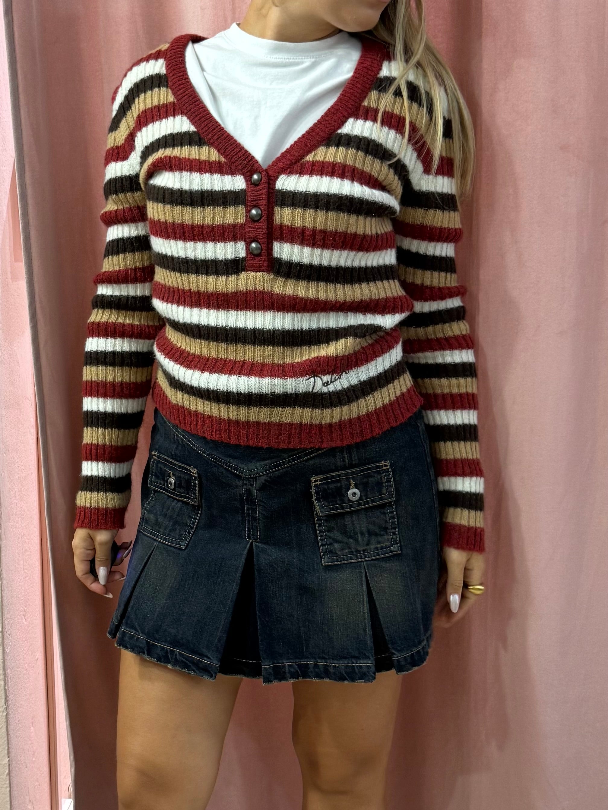 Minigonna in denim con pieghe