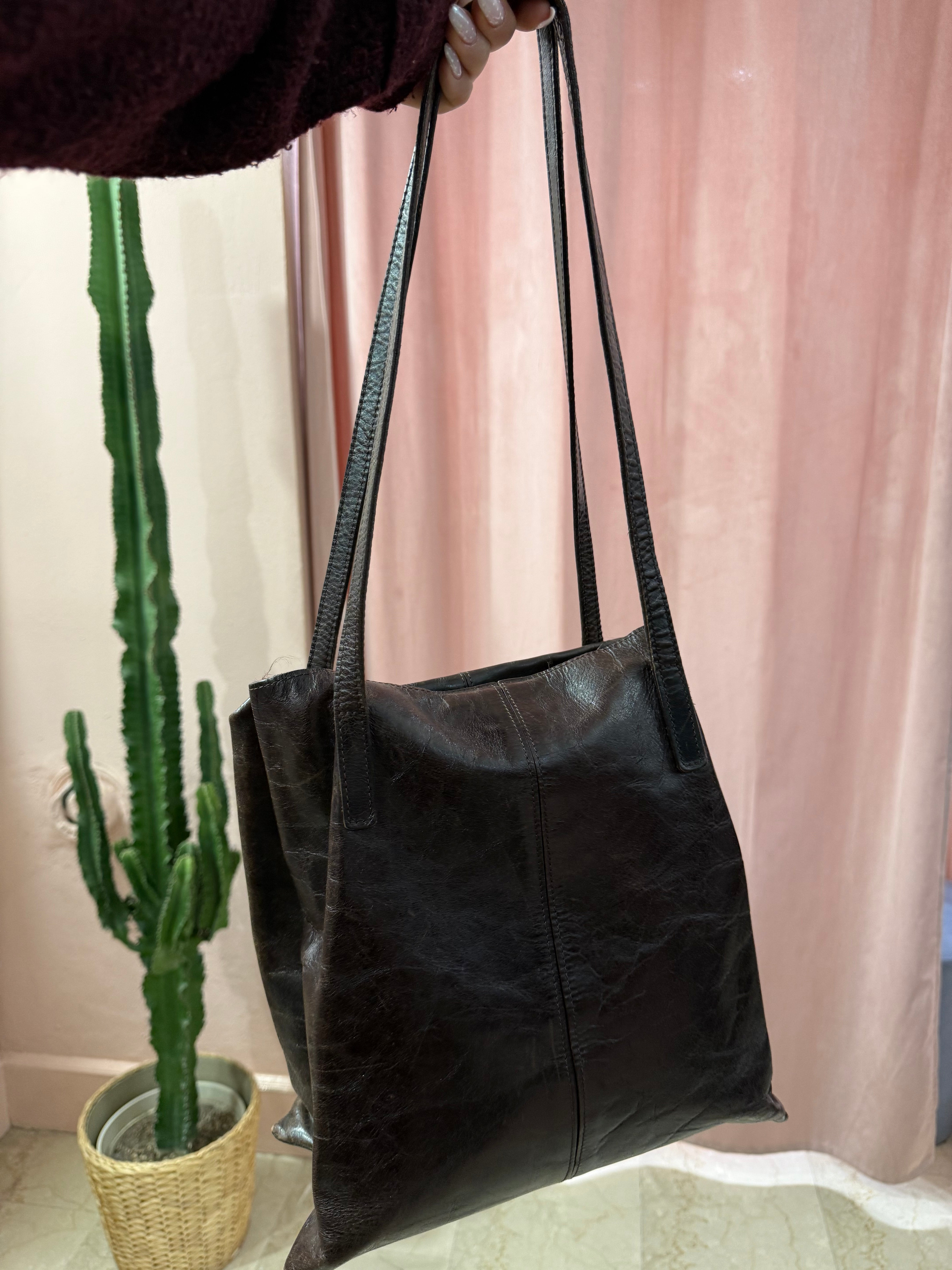 Borsa in vera pelle moro