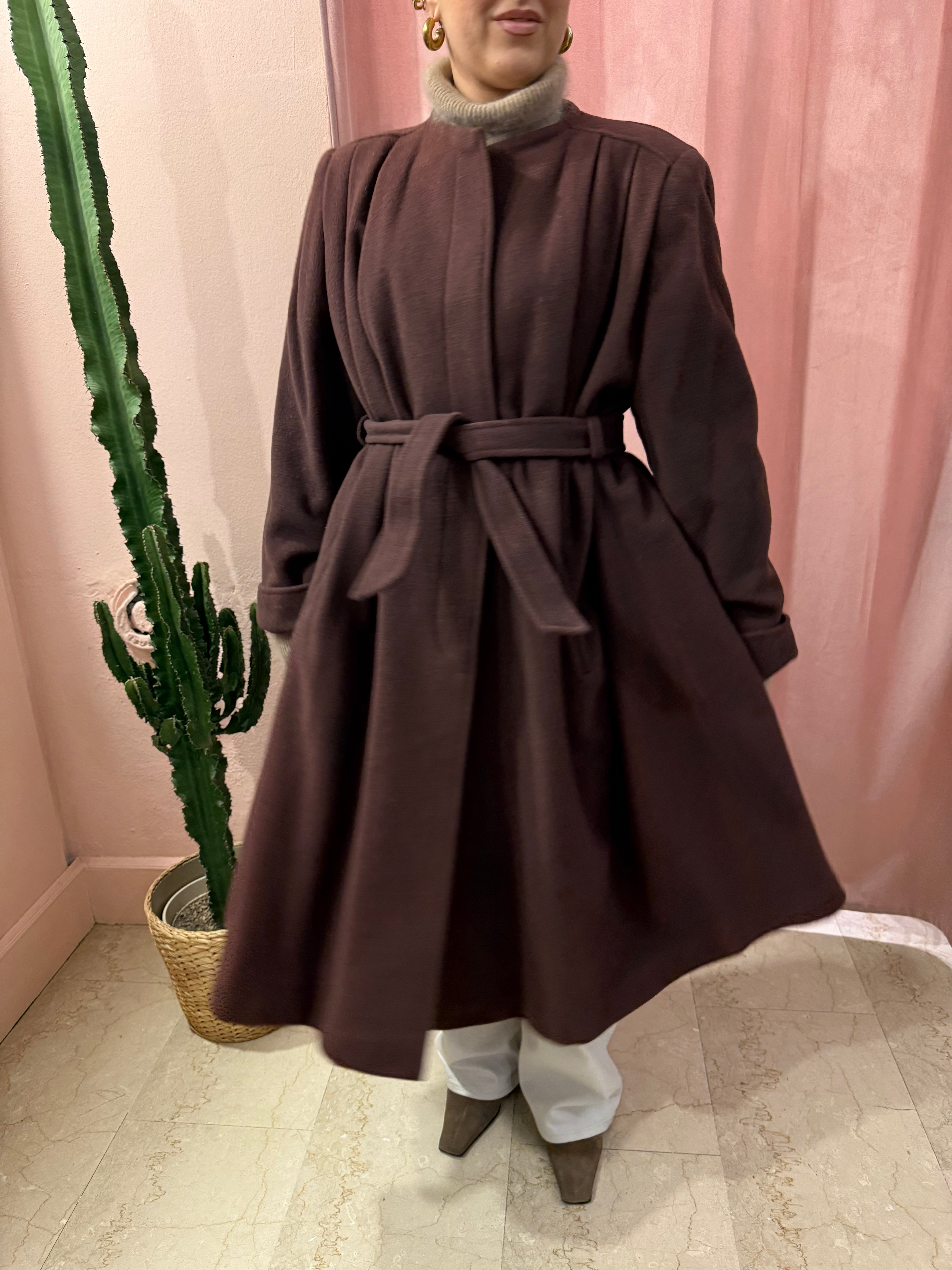 Cappotto in lana cioccolato