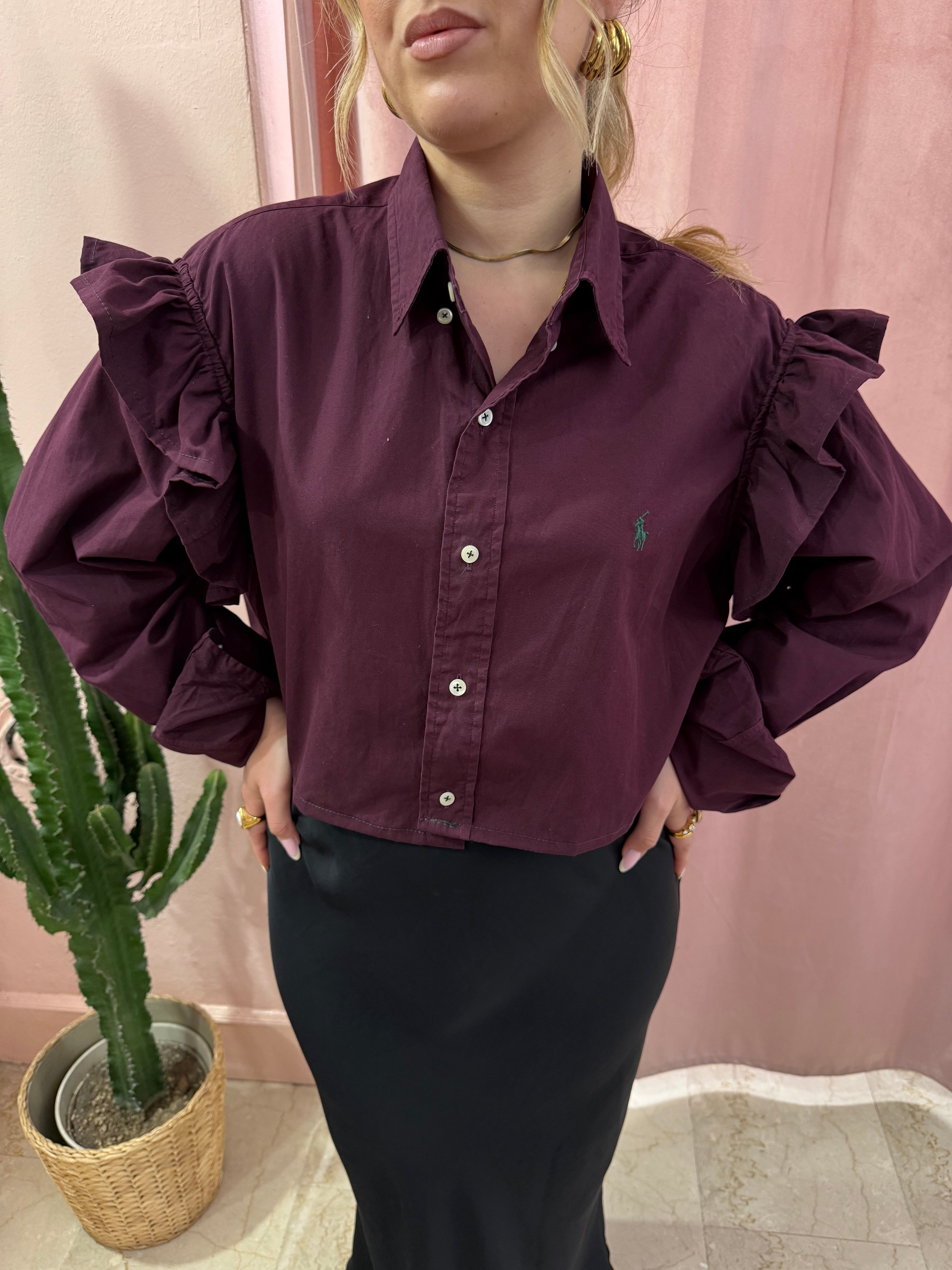 Camicia Ralph Lauren upcycling burgundy