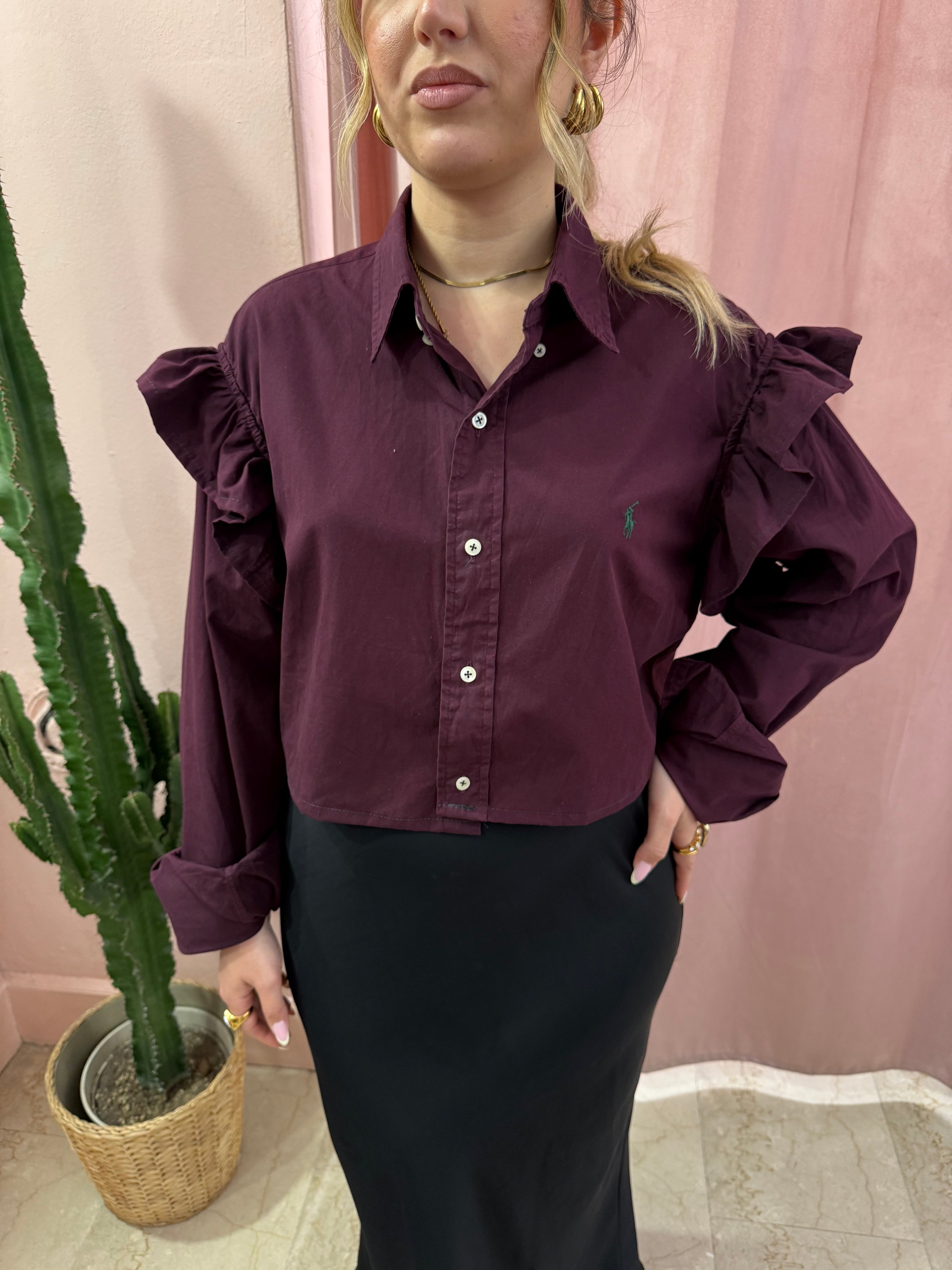 Camicia Ralph Lauren upcycling burgundy