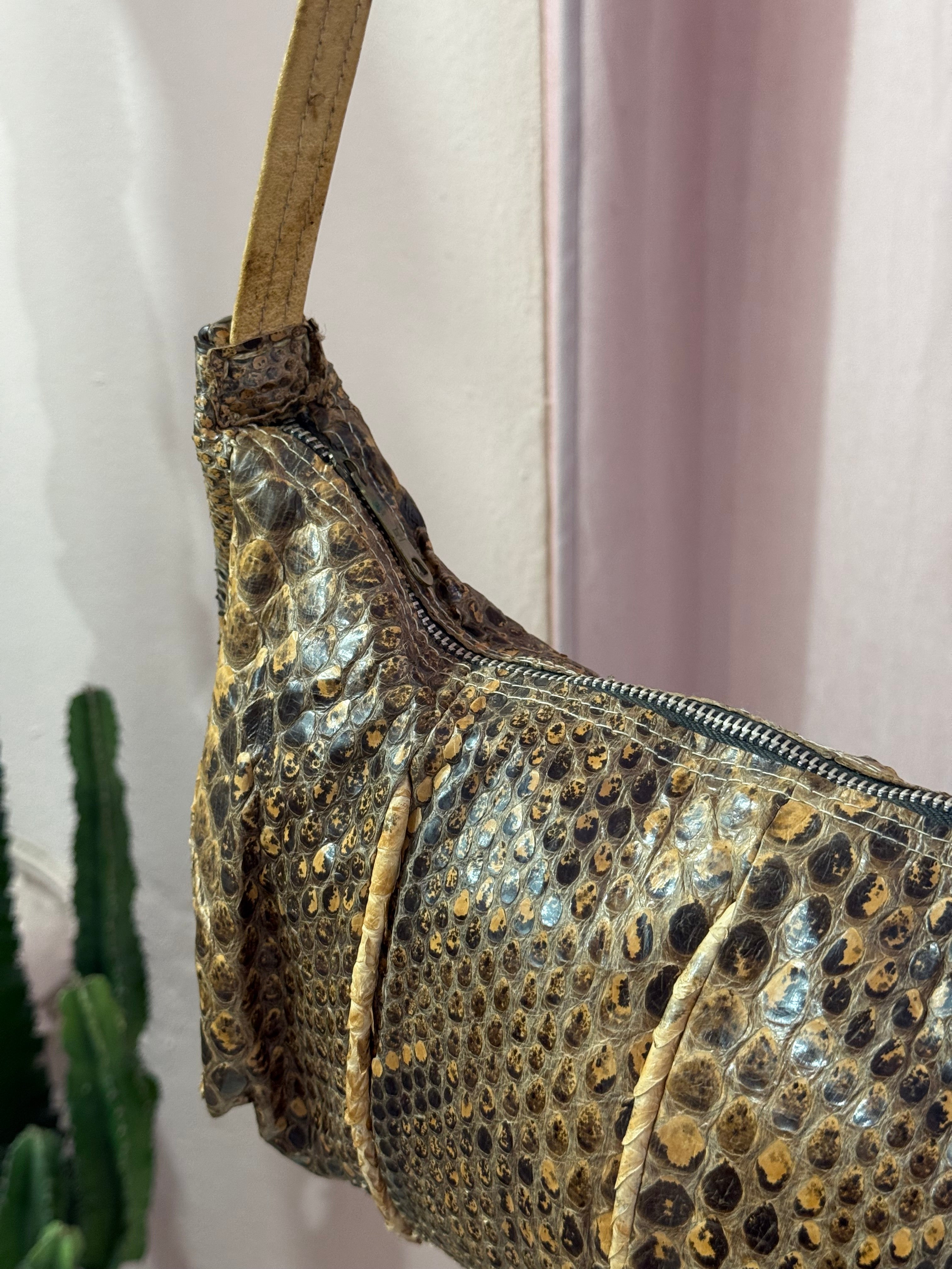 Borsa a tracolla vintage in pelle di serpente