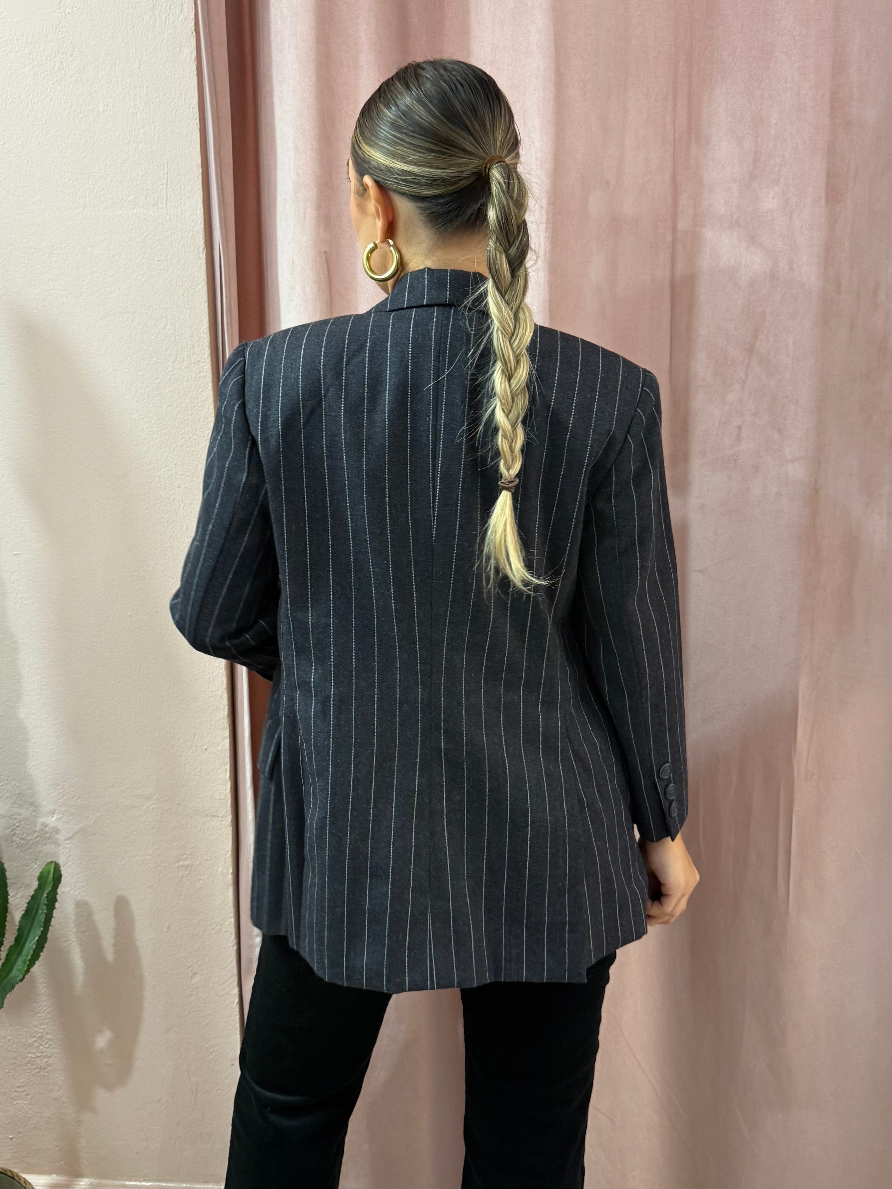 Blazer Pierre Balmain gessato antracite