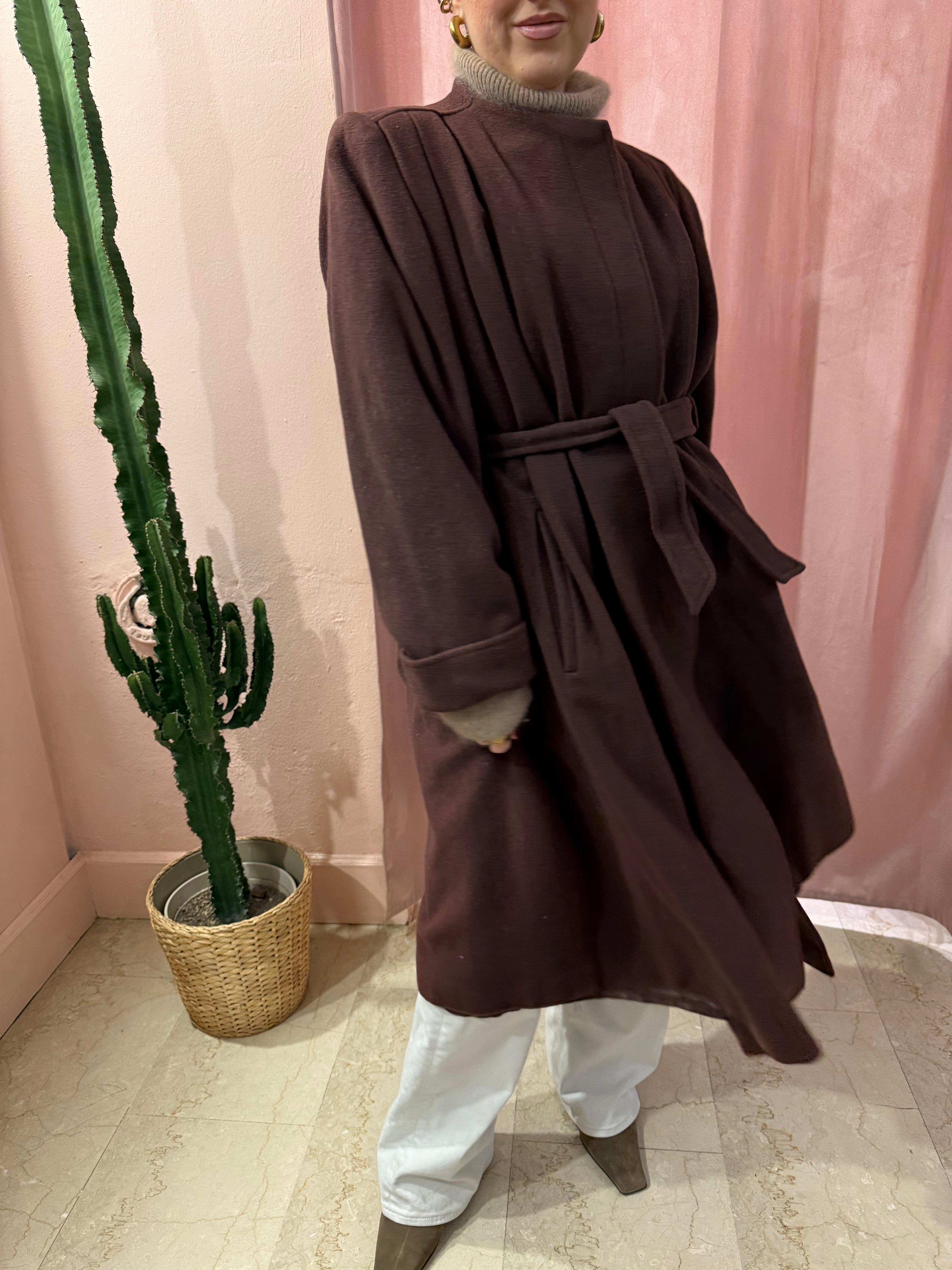 Cappotto in lana cioccolato