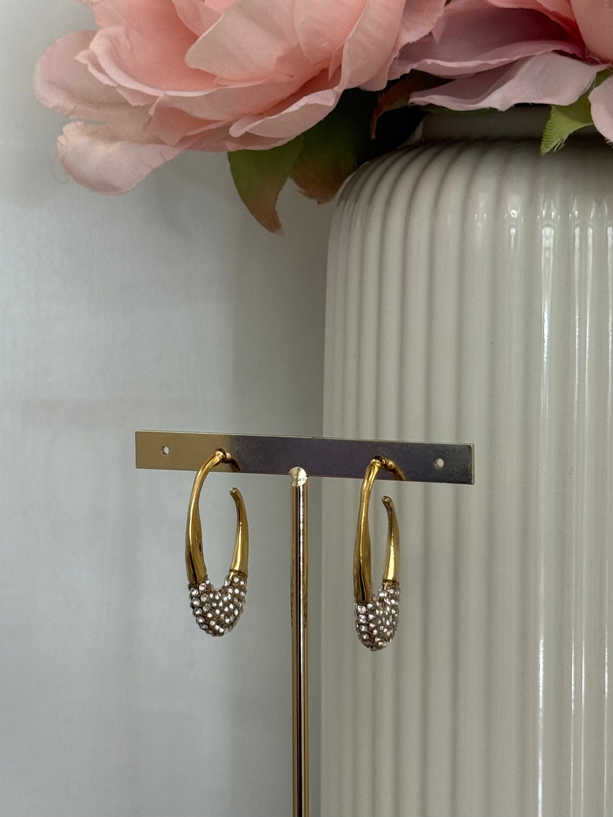 Orecchini allungati con strass