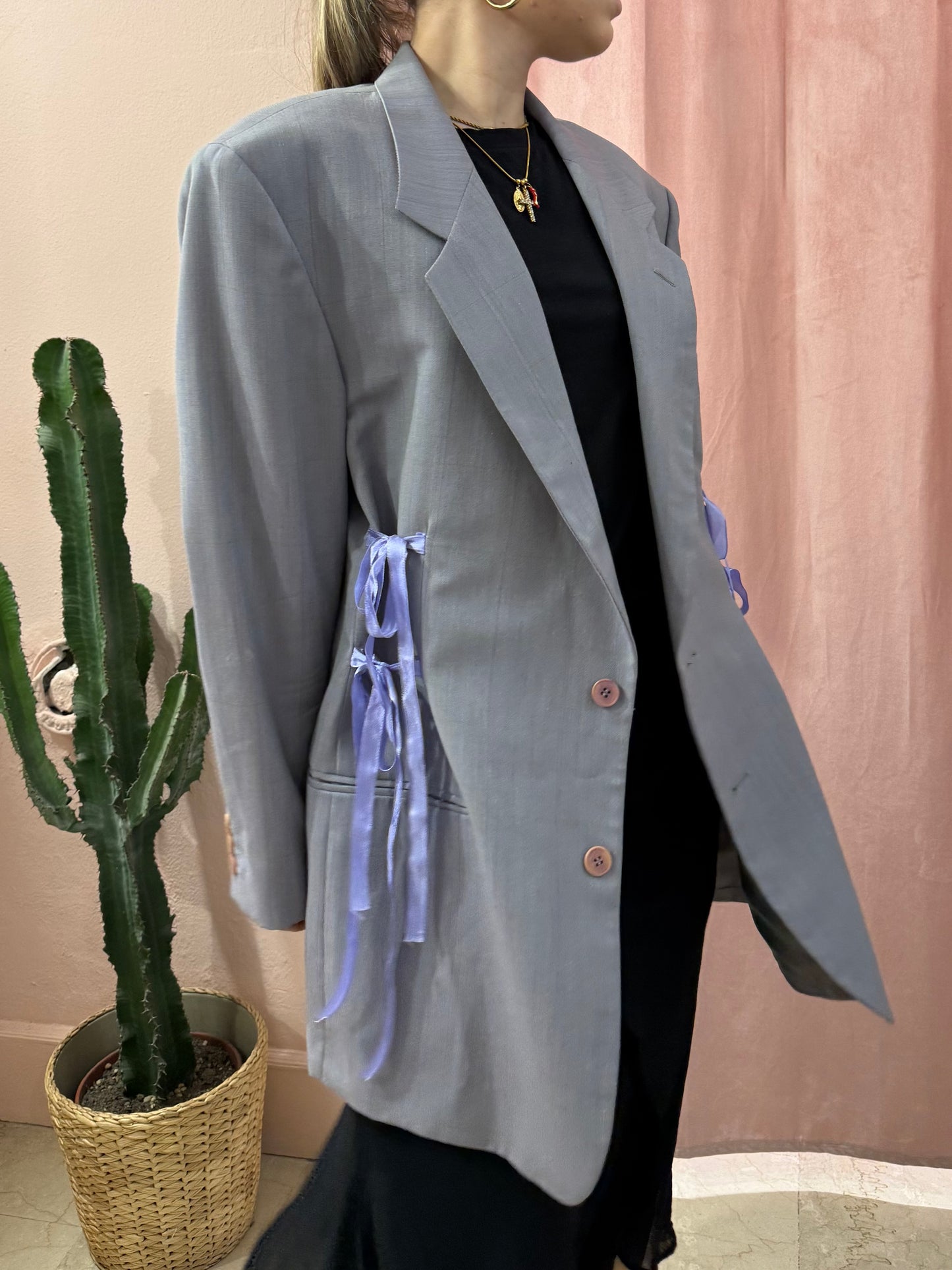 Blazer upcycling fiocchi lilla