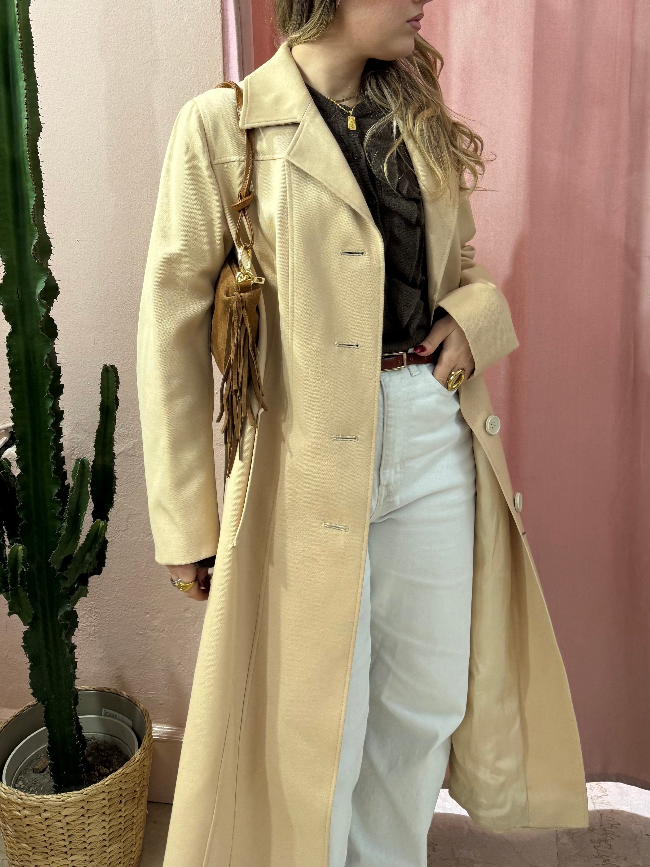 Cappotto vintage giallo burro