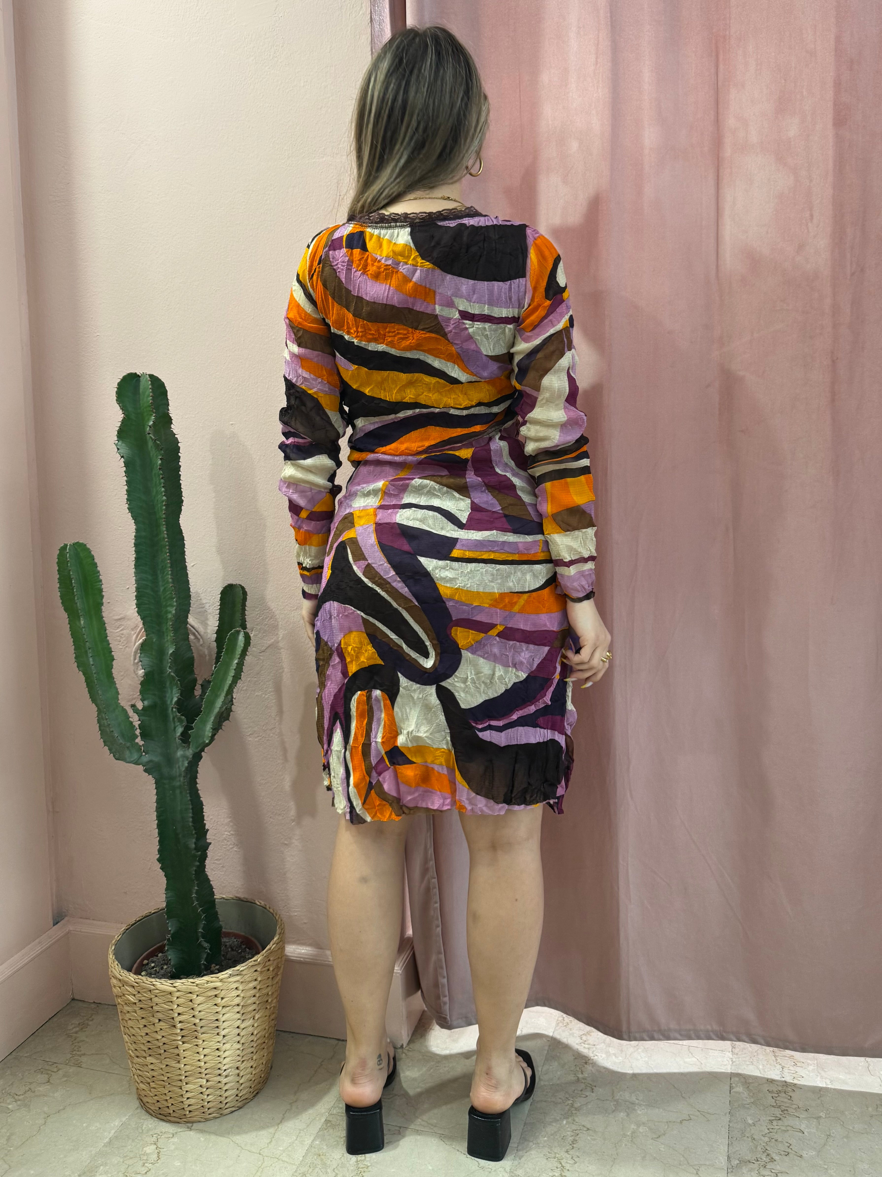 Vestito anni 2000 fantasia colorata