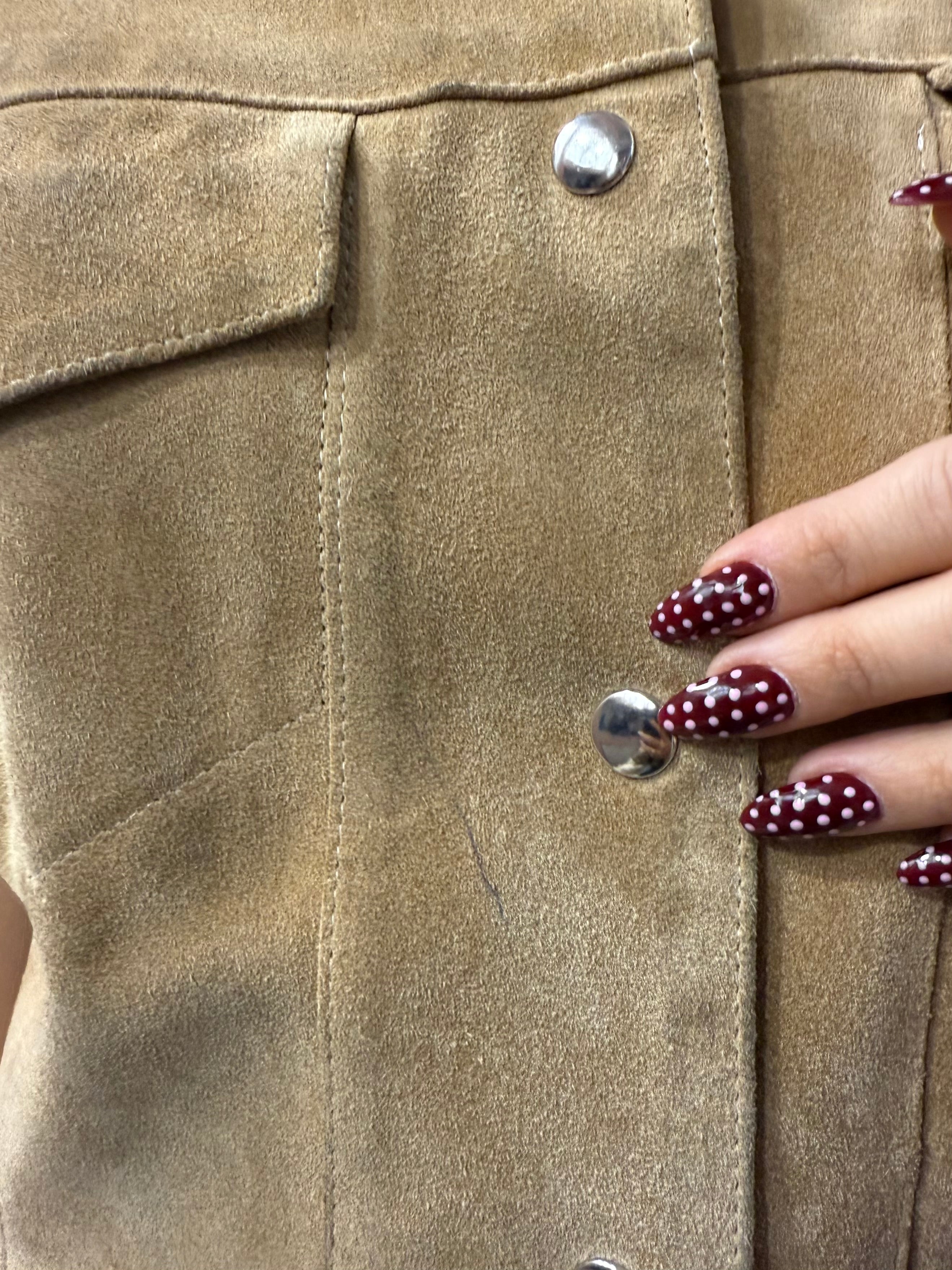 Vestito in vera pelle scamosciata