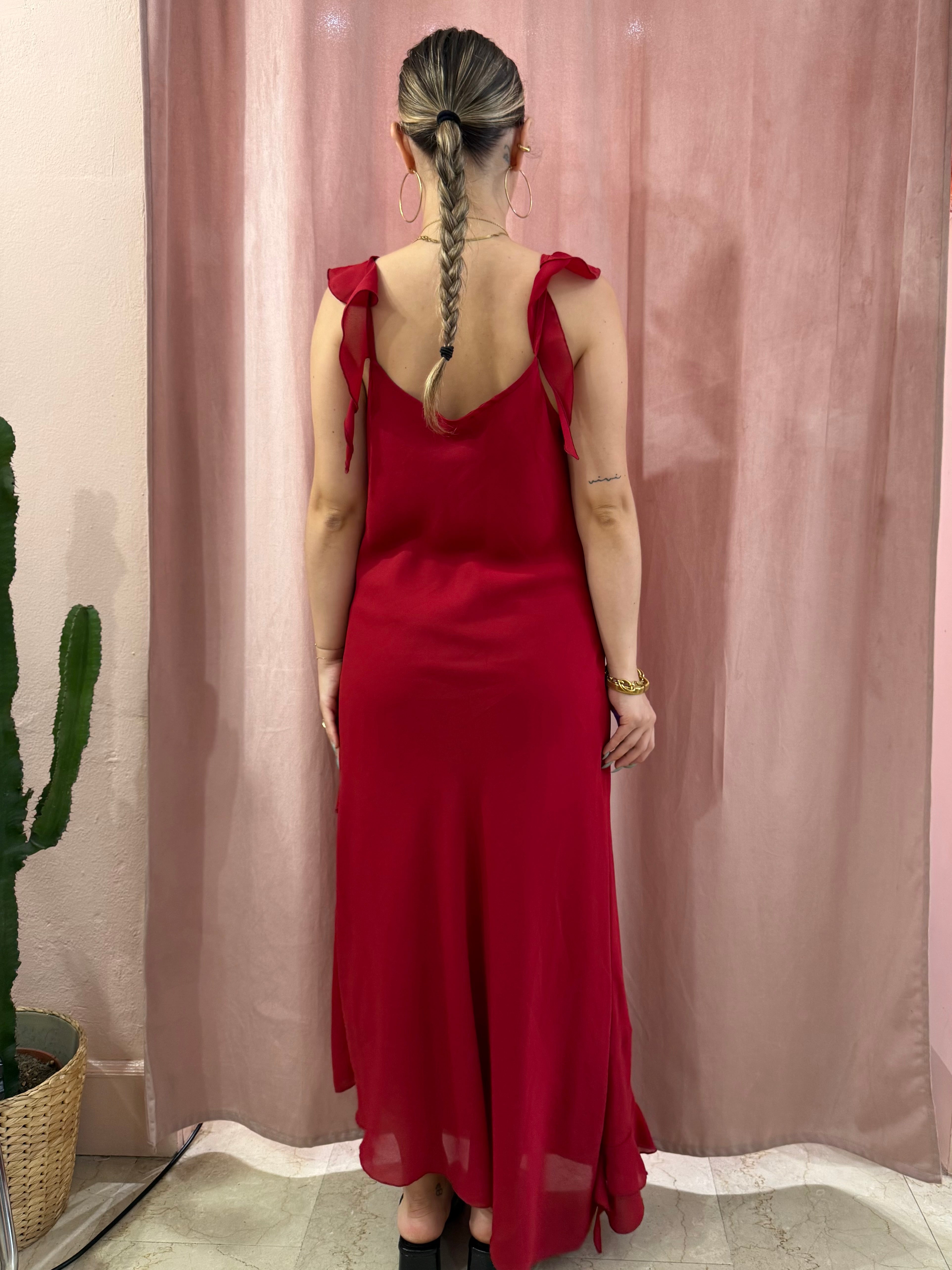 Maxi vestito rosso ciliegia