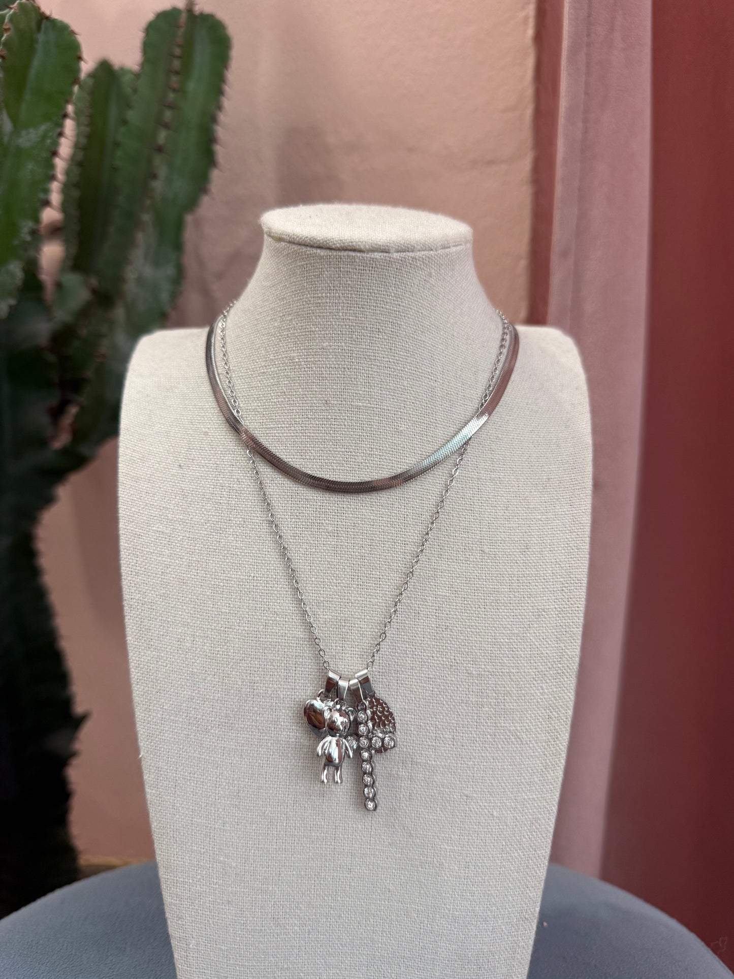 Collana con ciondoli gold/silver