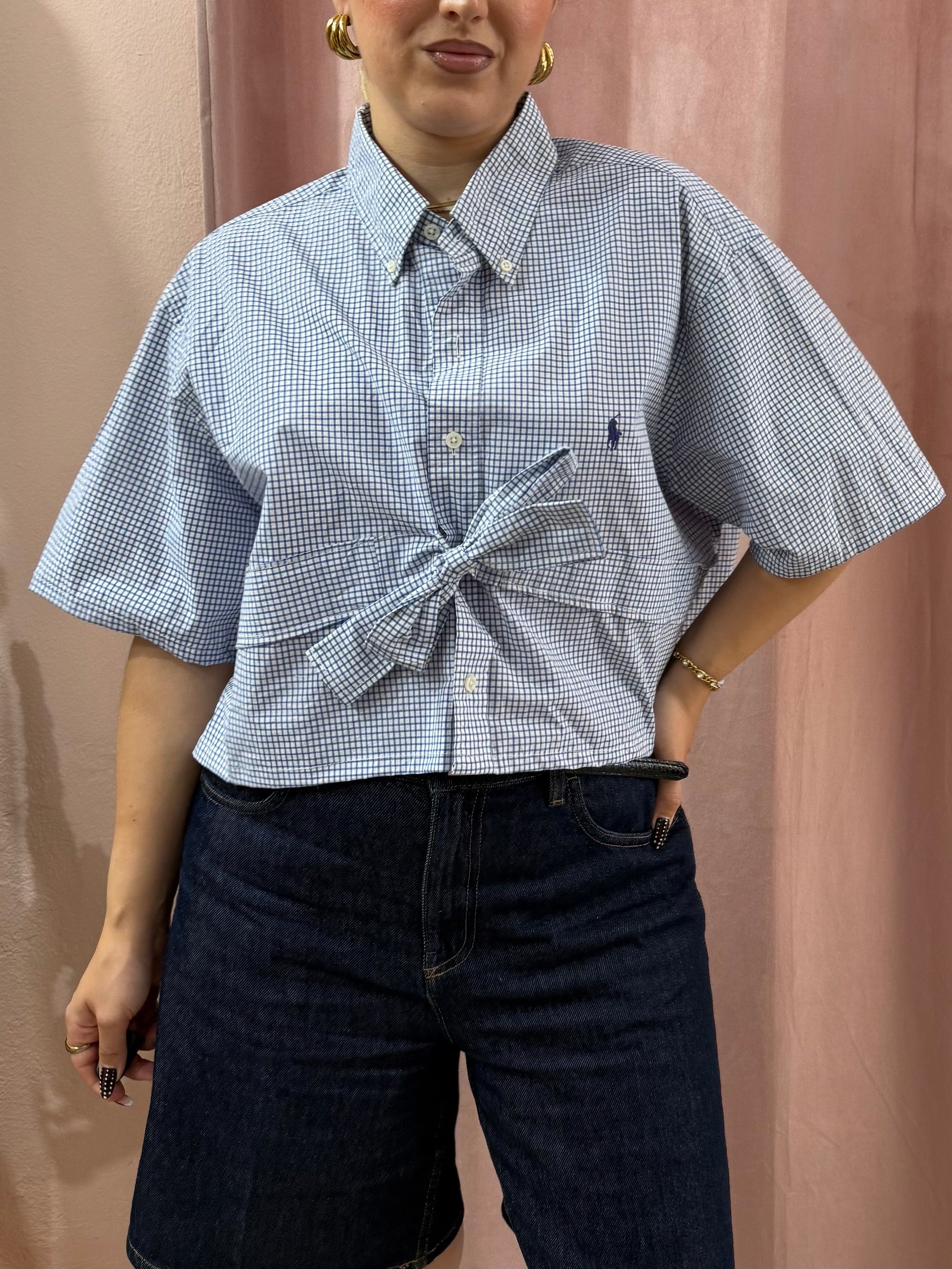 Camicia Ralph Lauren upcycling fiocco a quadri