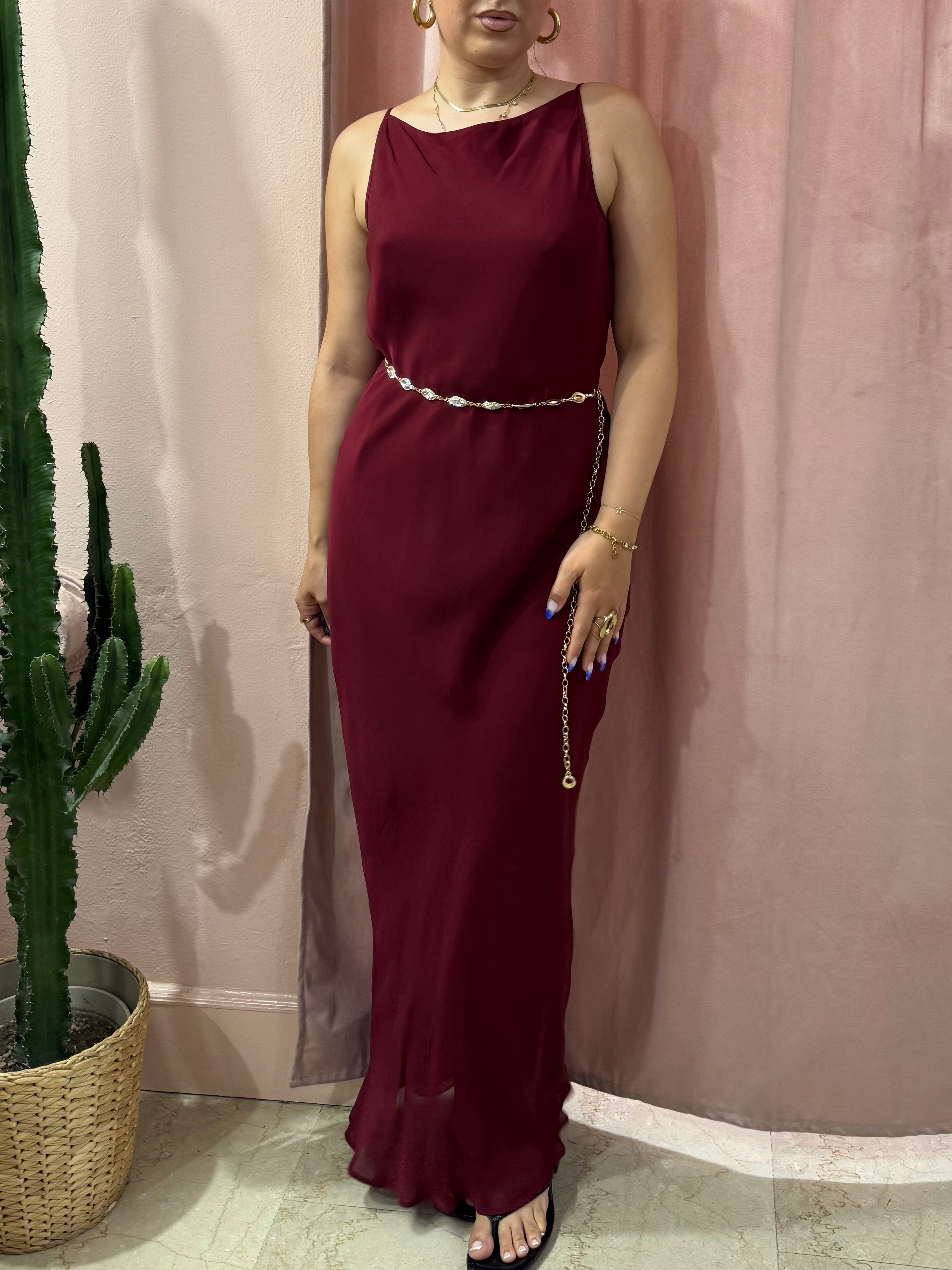 Maxi vestito bordeaux