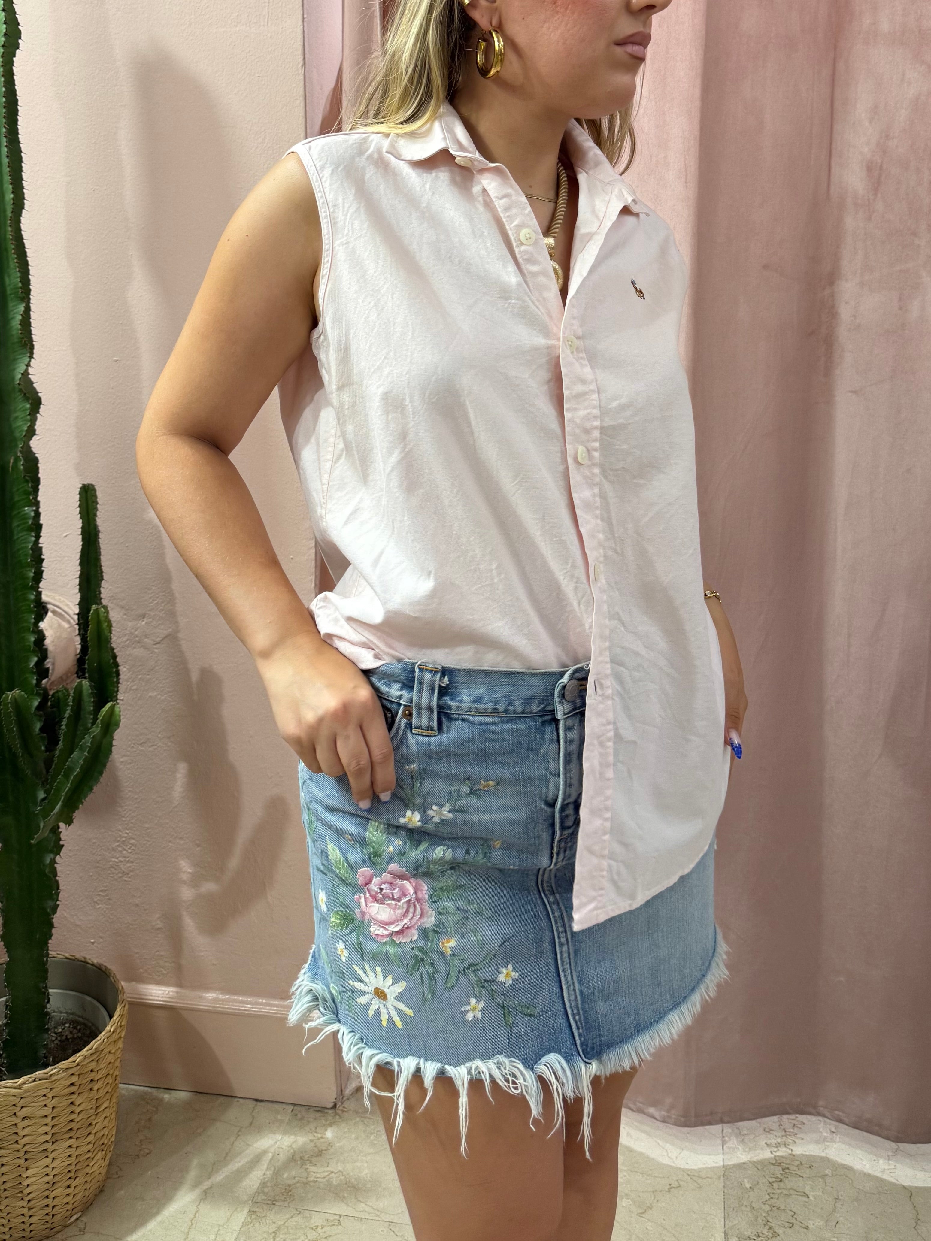 Minigonna Ralph Lauren in denim ricamata