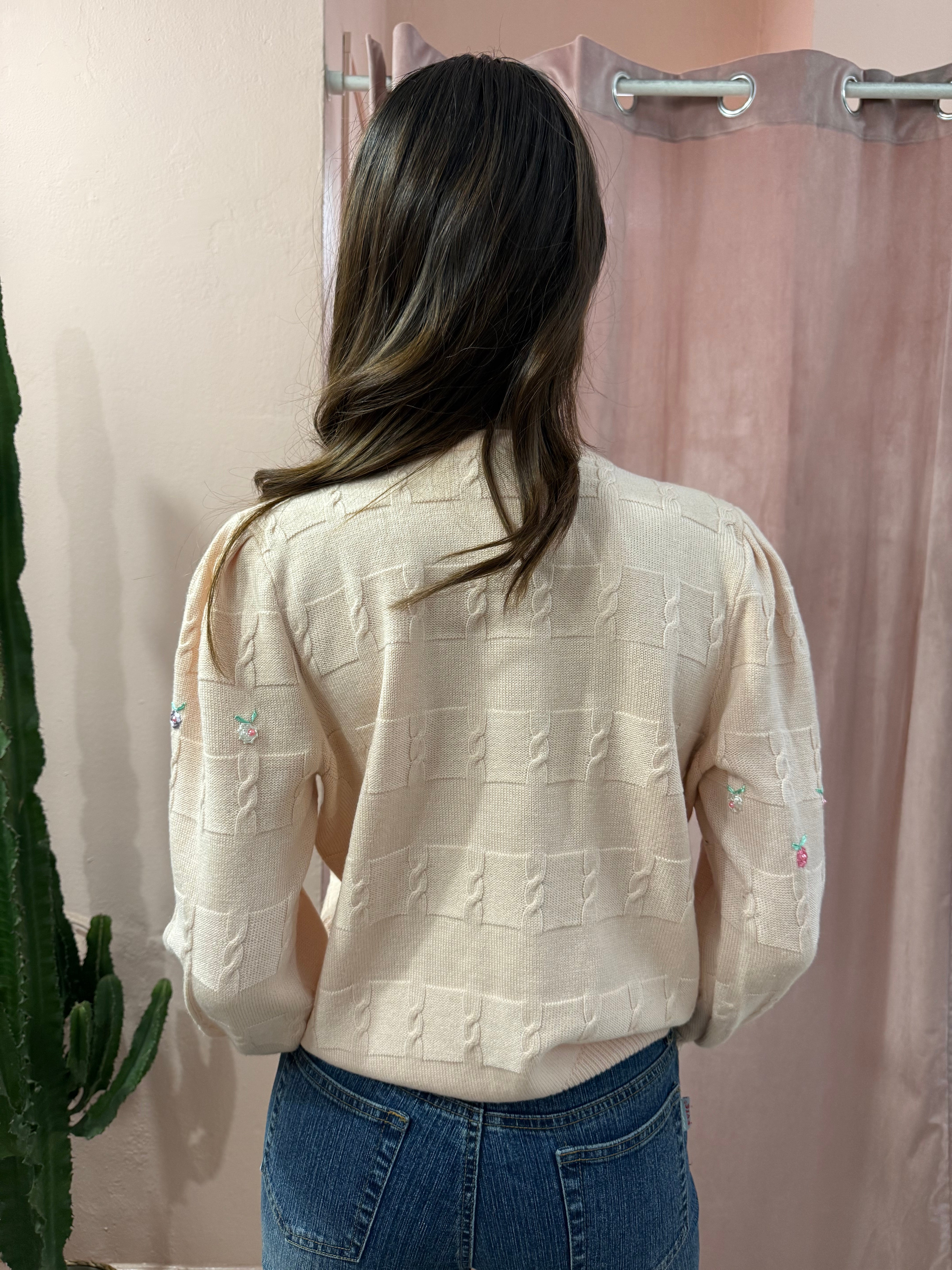 Maglione vintage con roselline