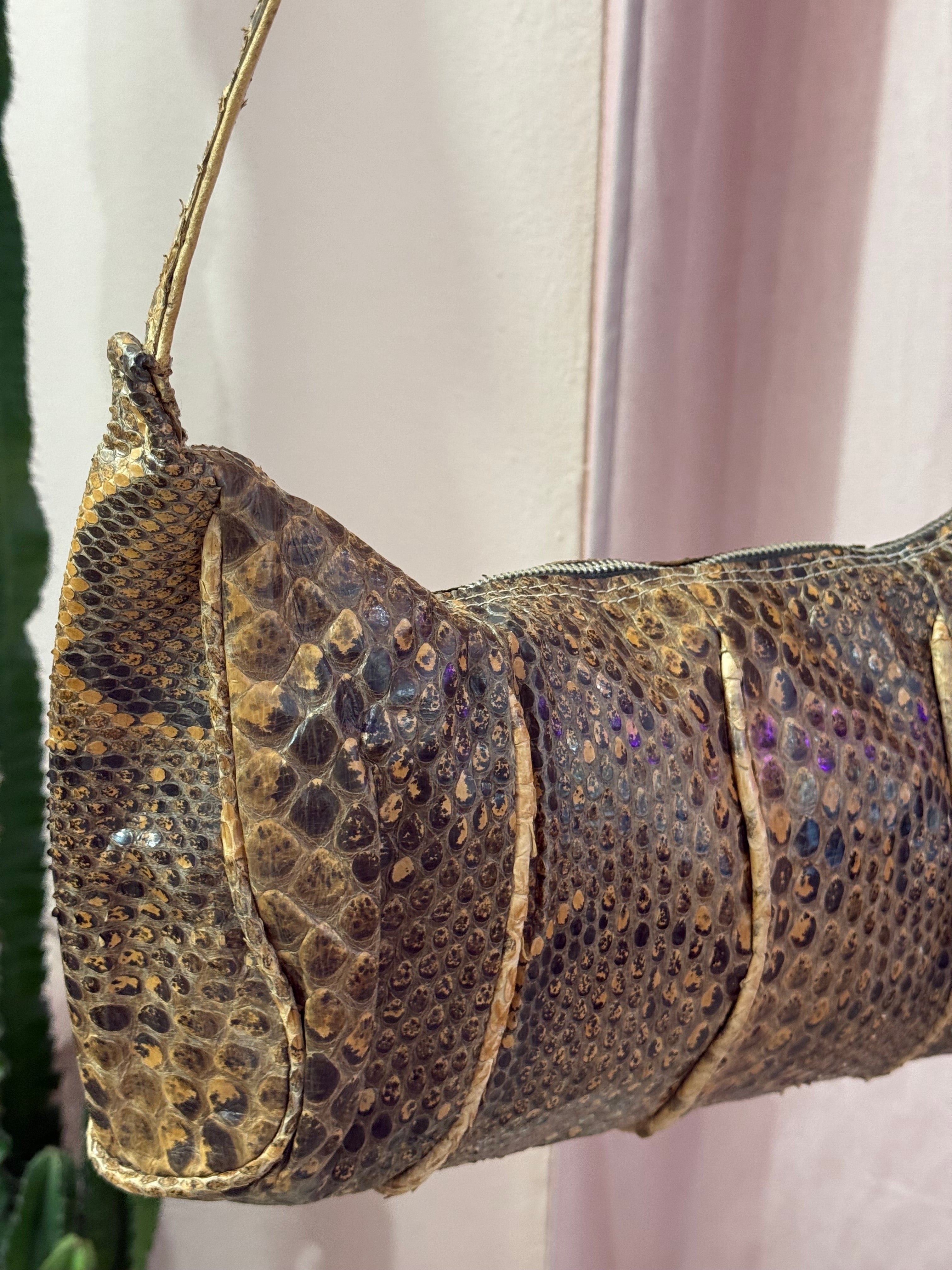 Borsa a tracolla vintage in pelle di serpente