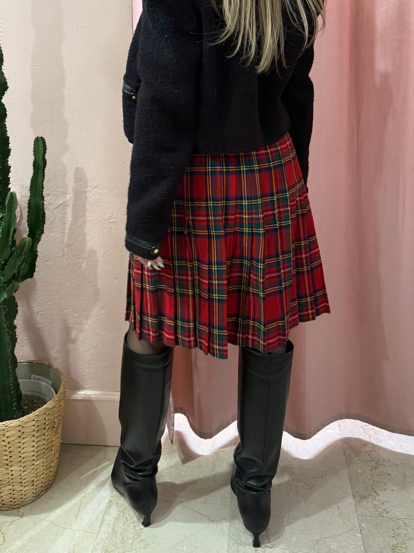 Gonna scozzese con fibbie