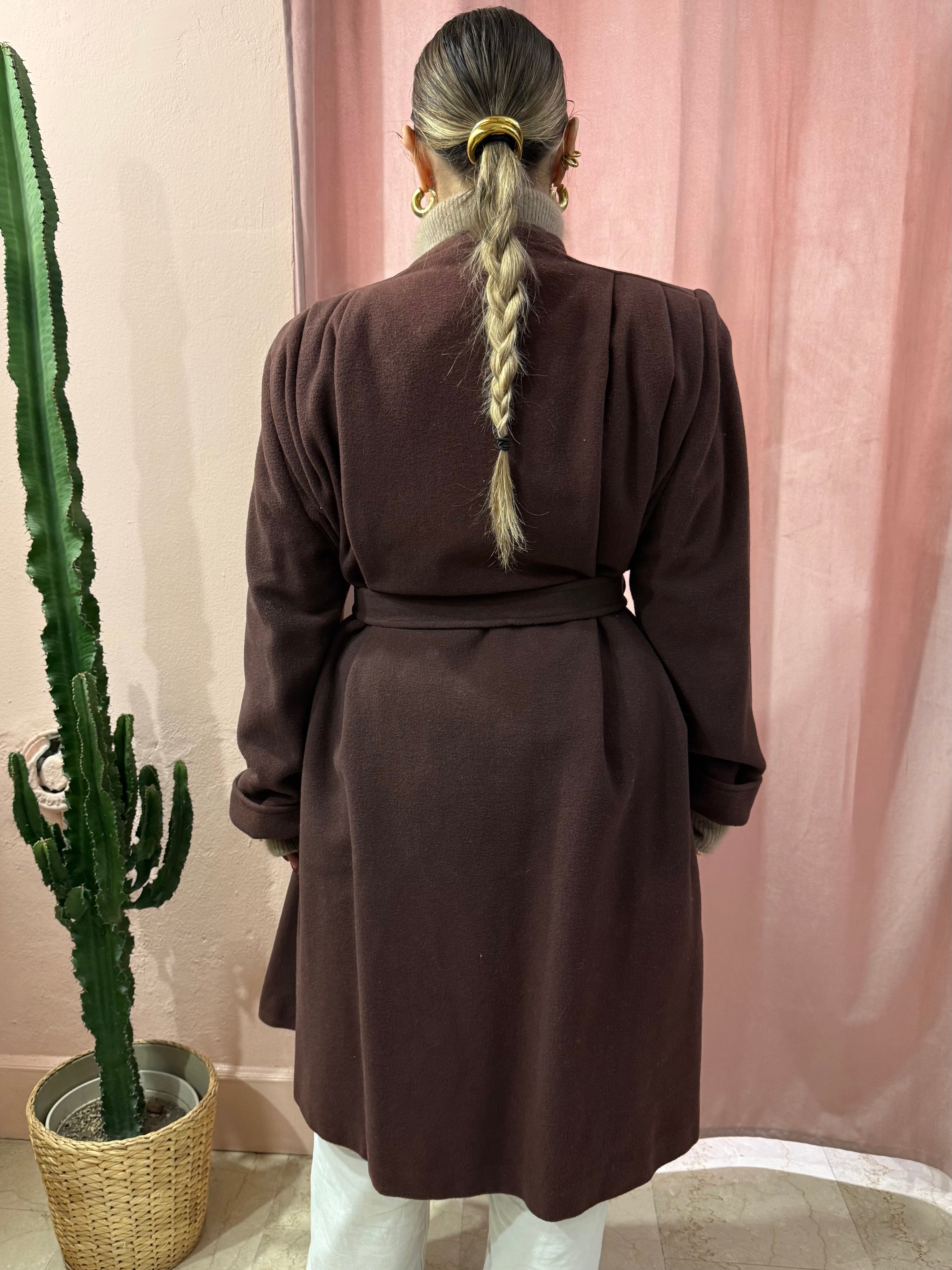 Cappotto in lana cioccolato