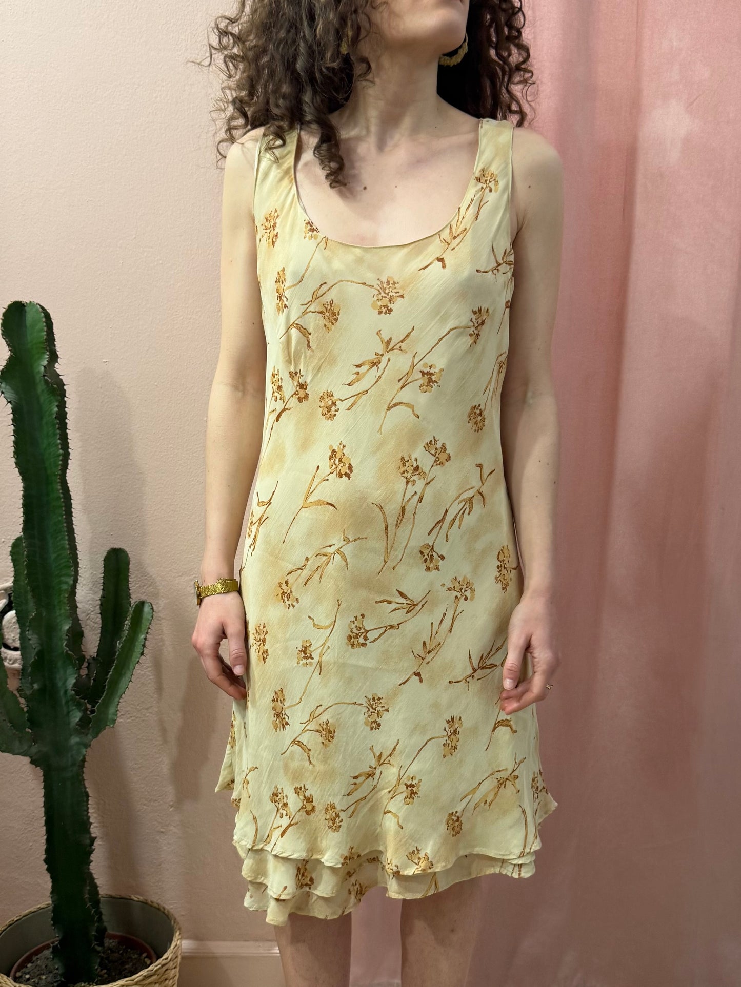 Vestito morbido crema in fantasia