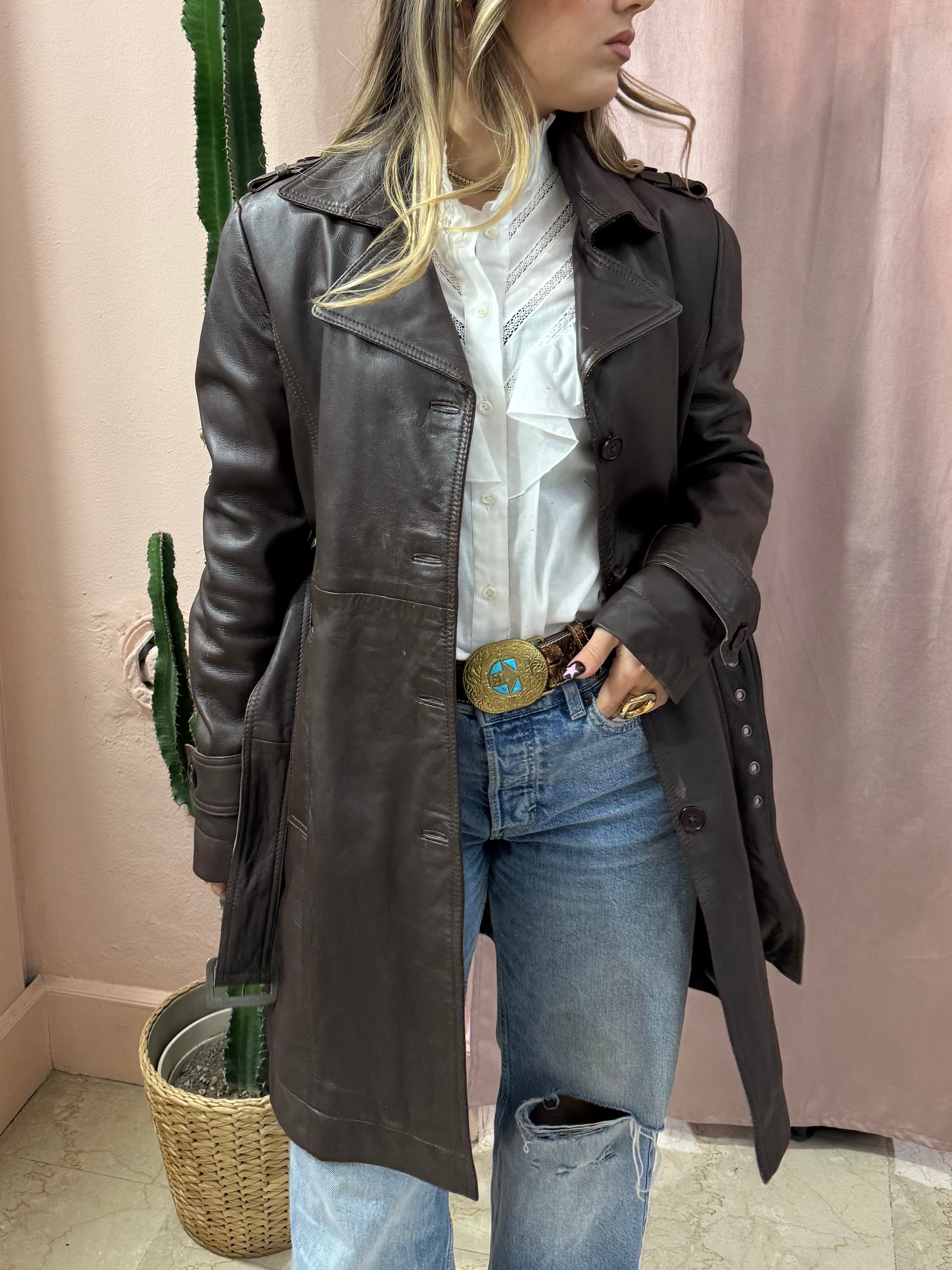 Trench in pelle moro