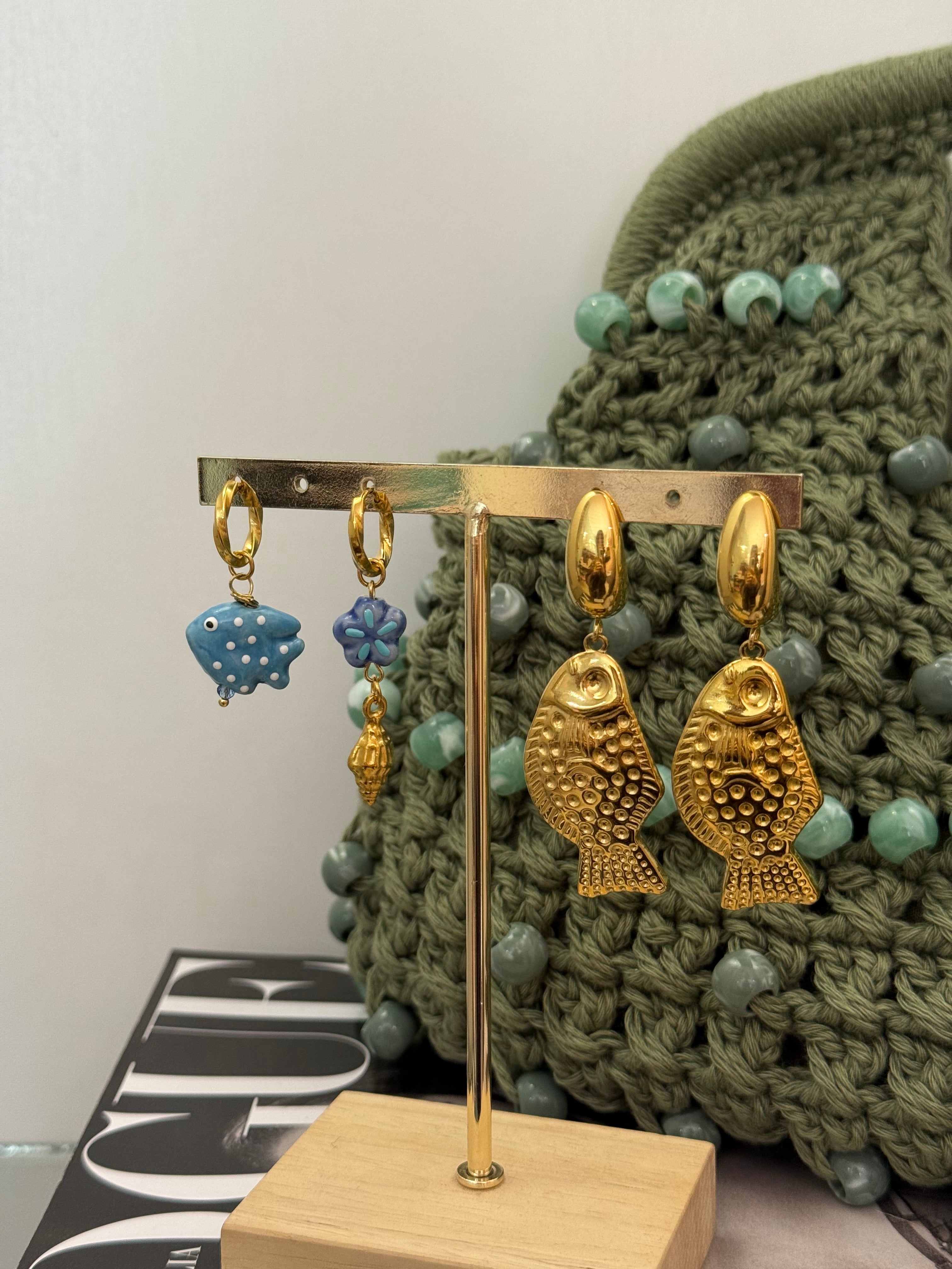 Orecchini pendenti pesce only gold