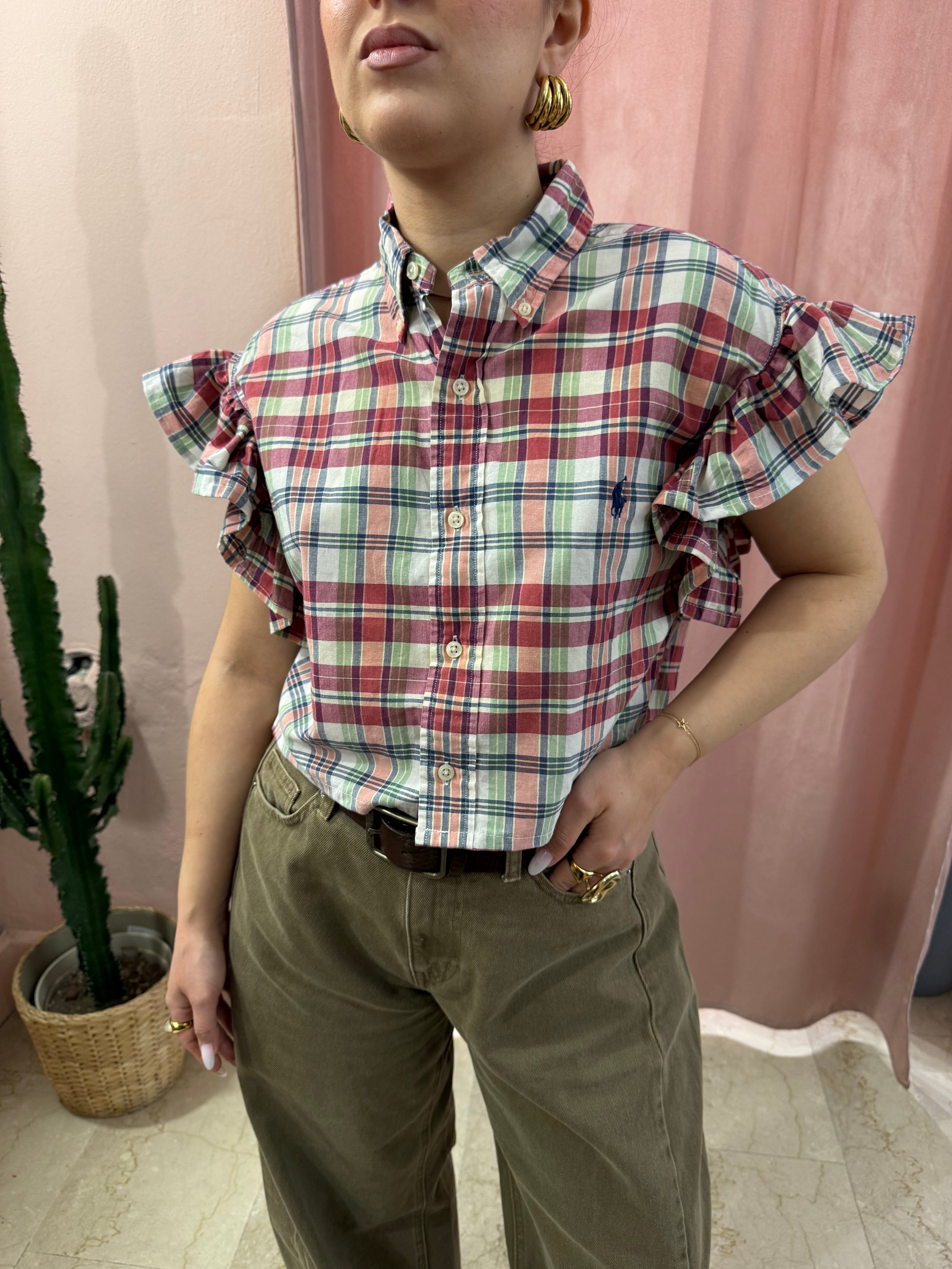 Camicia Ralph Lauren upcycling quadri