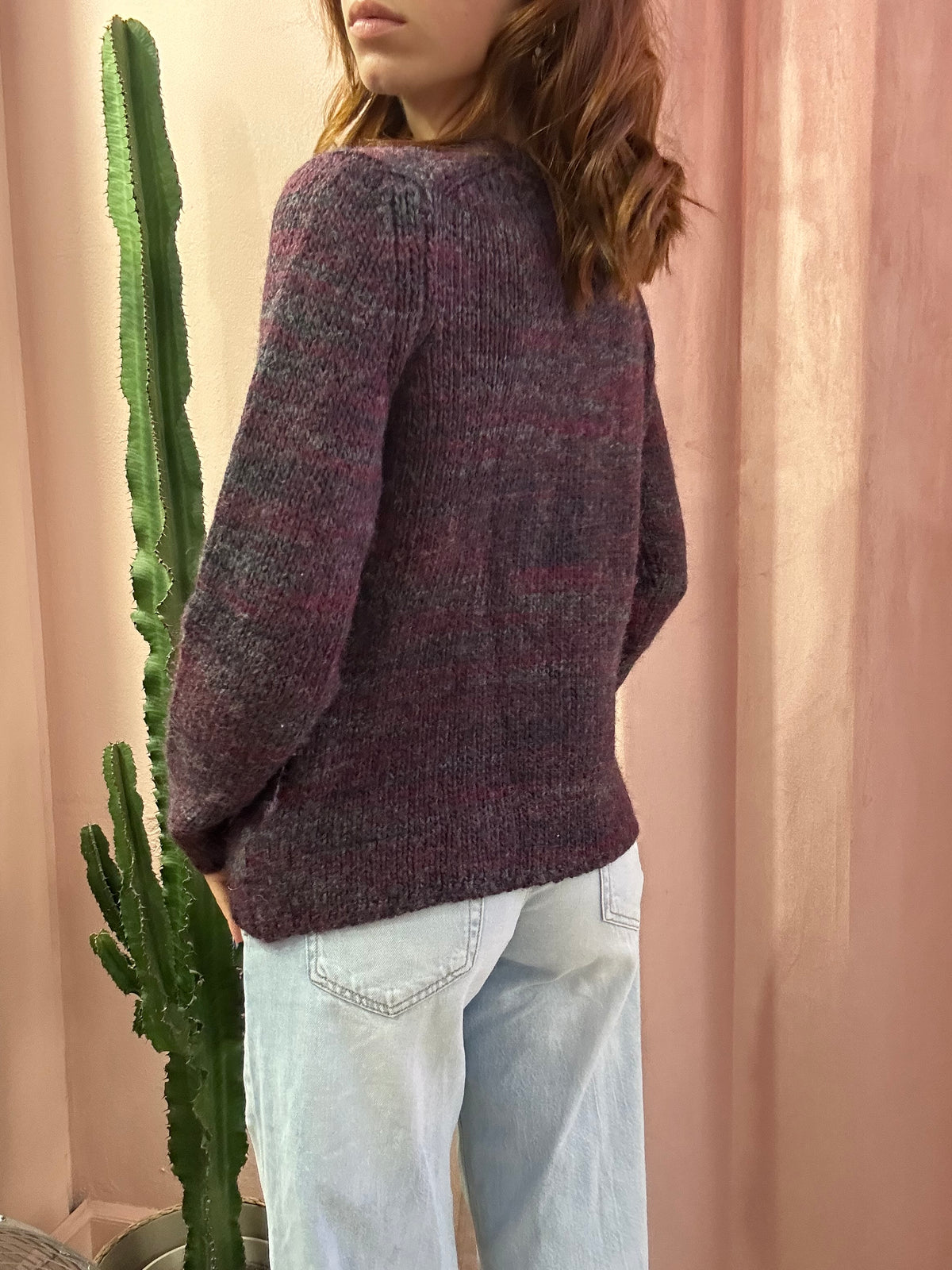 Maglione Tommy Hilfiger girocollo in misto lana viola