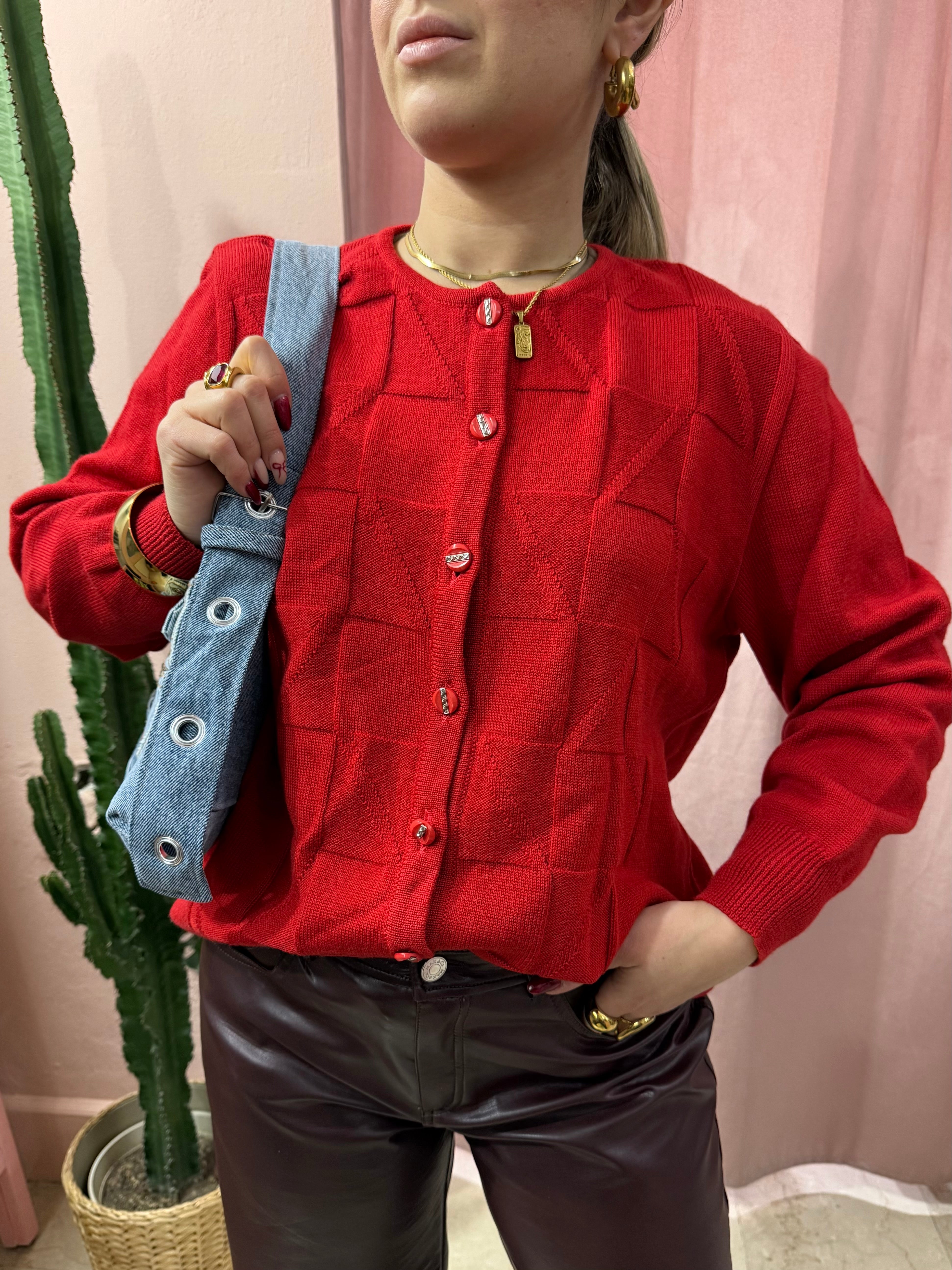 Maglione in lana vergine rosso