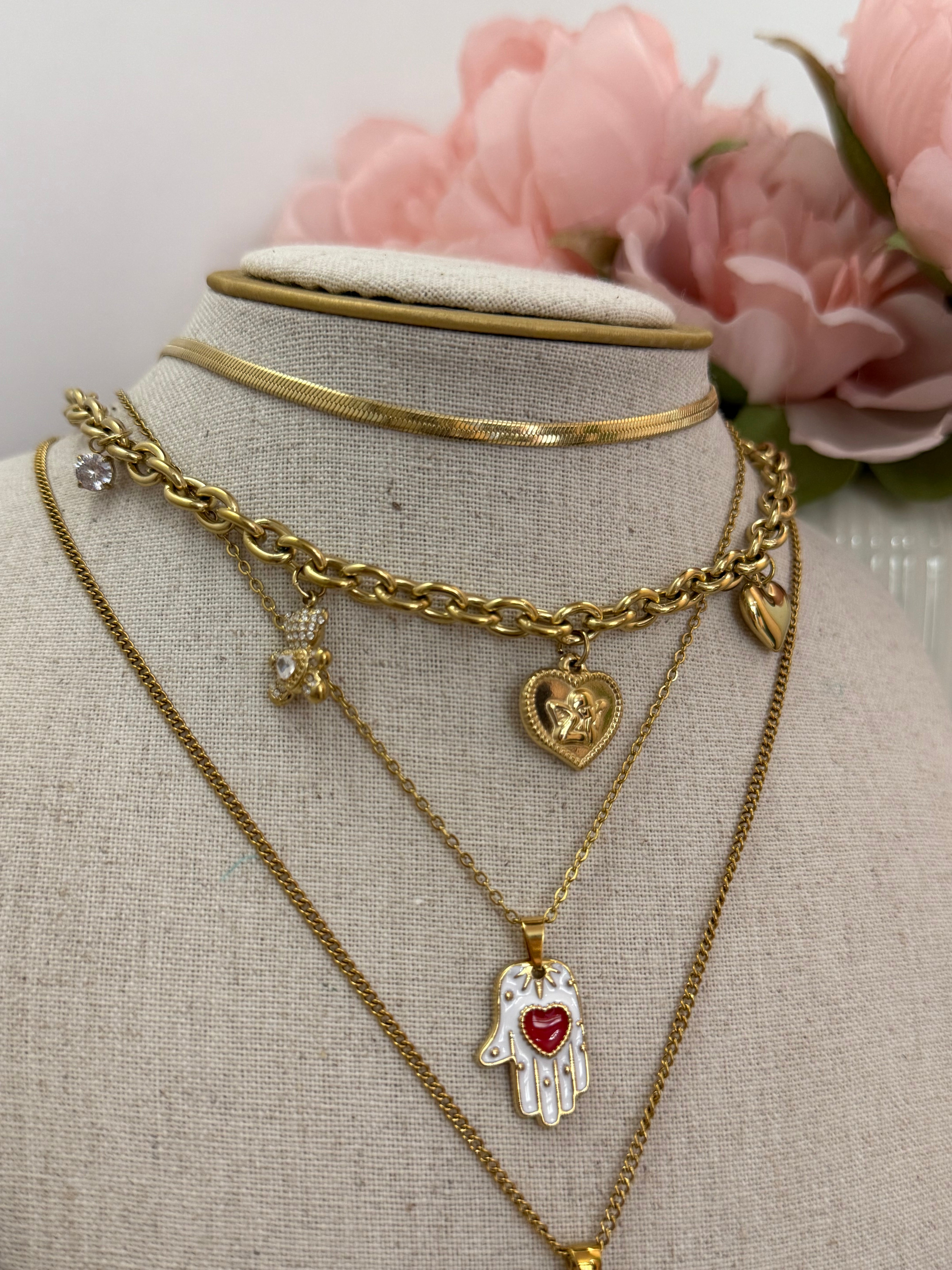 Collana catena multi charm