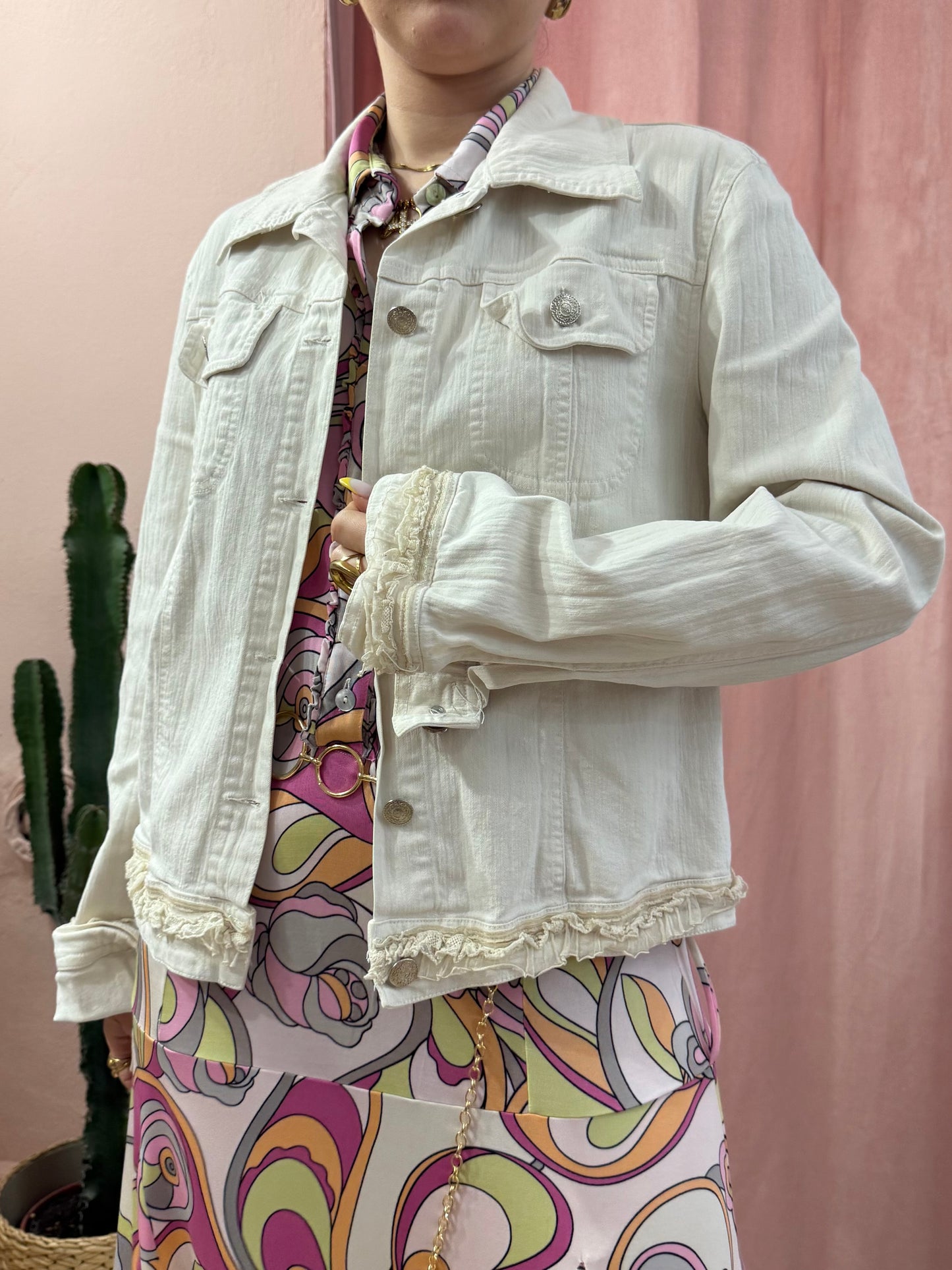 Giacca in denim bianca