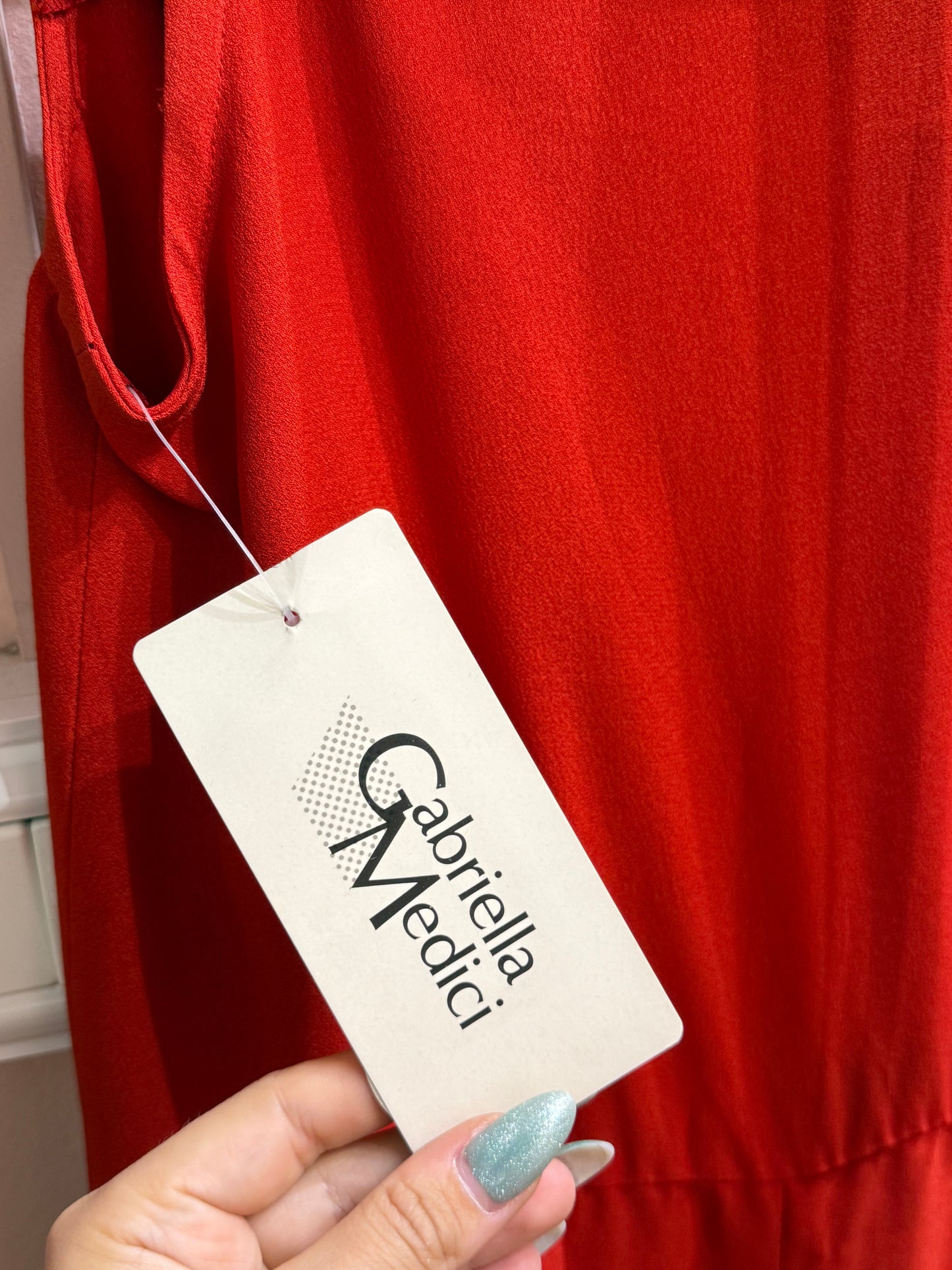 Maxi tuta rossa vintage con cinturino
