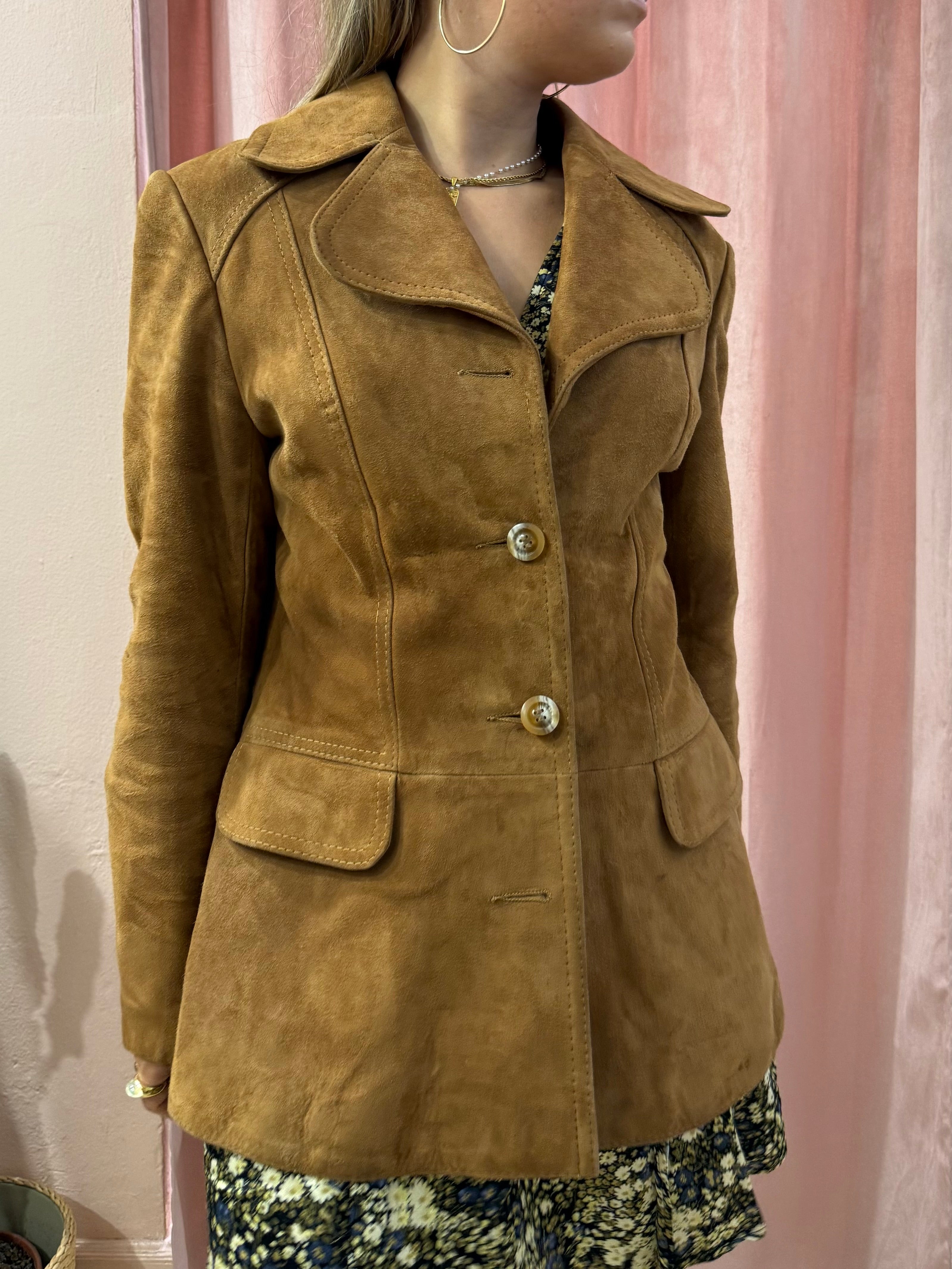 Giacca scamosciata monopetto