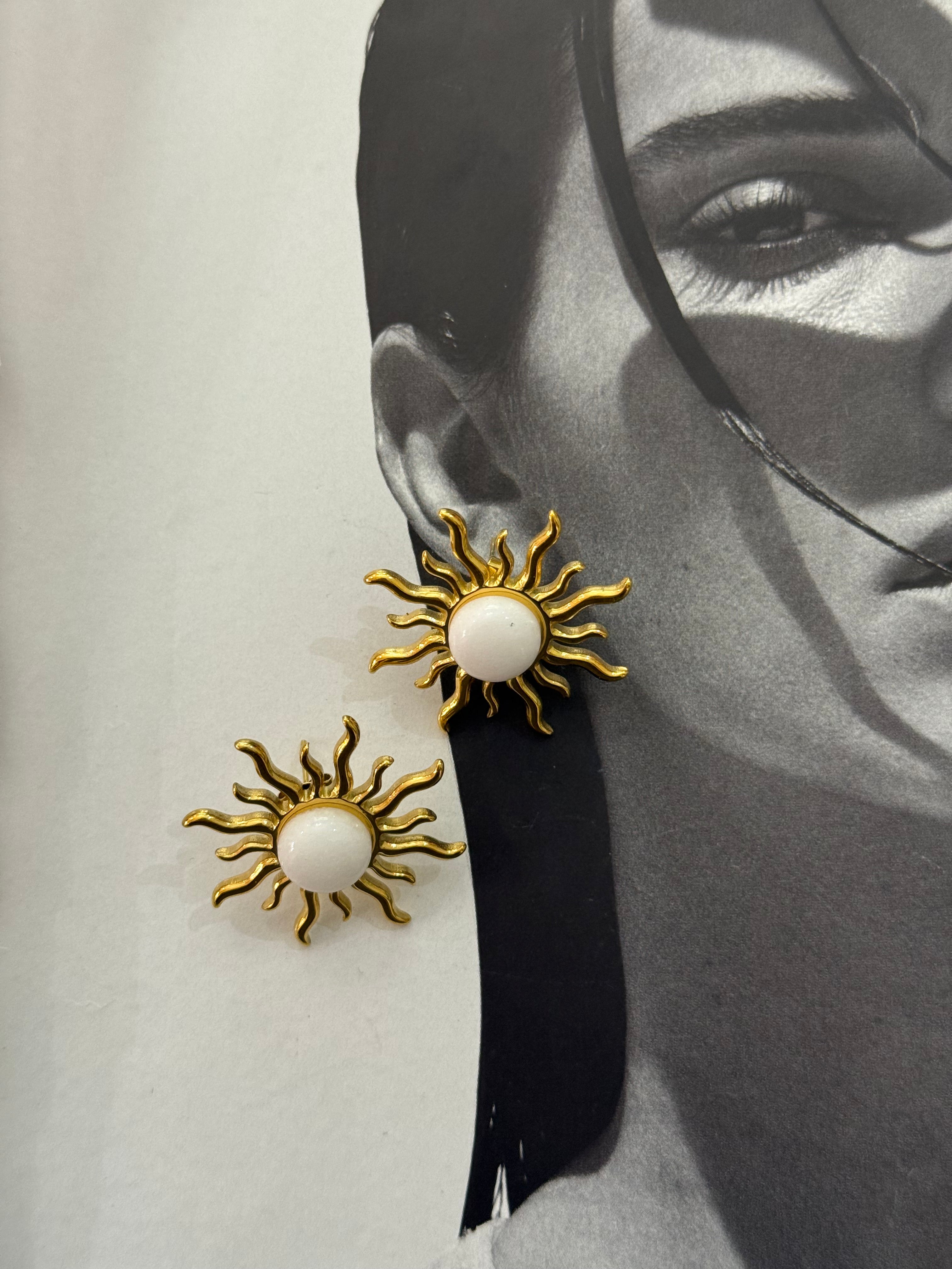 Orecchini Sole bianco