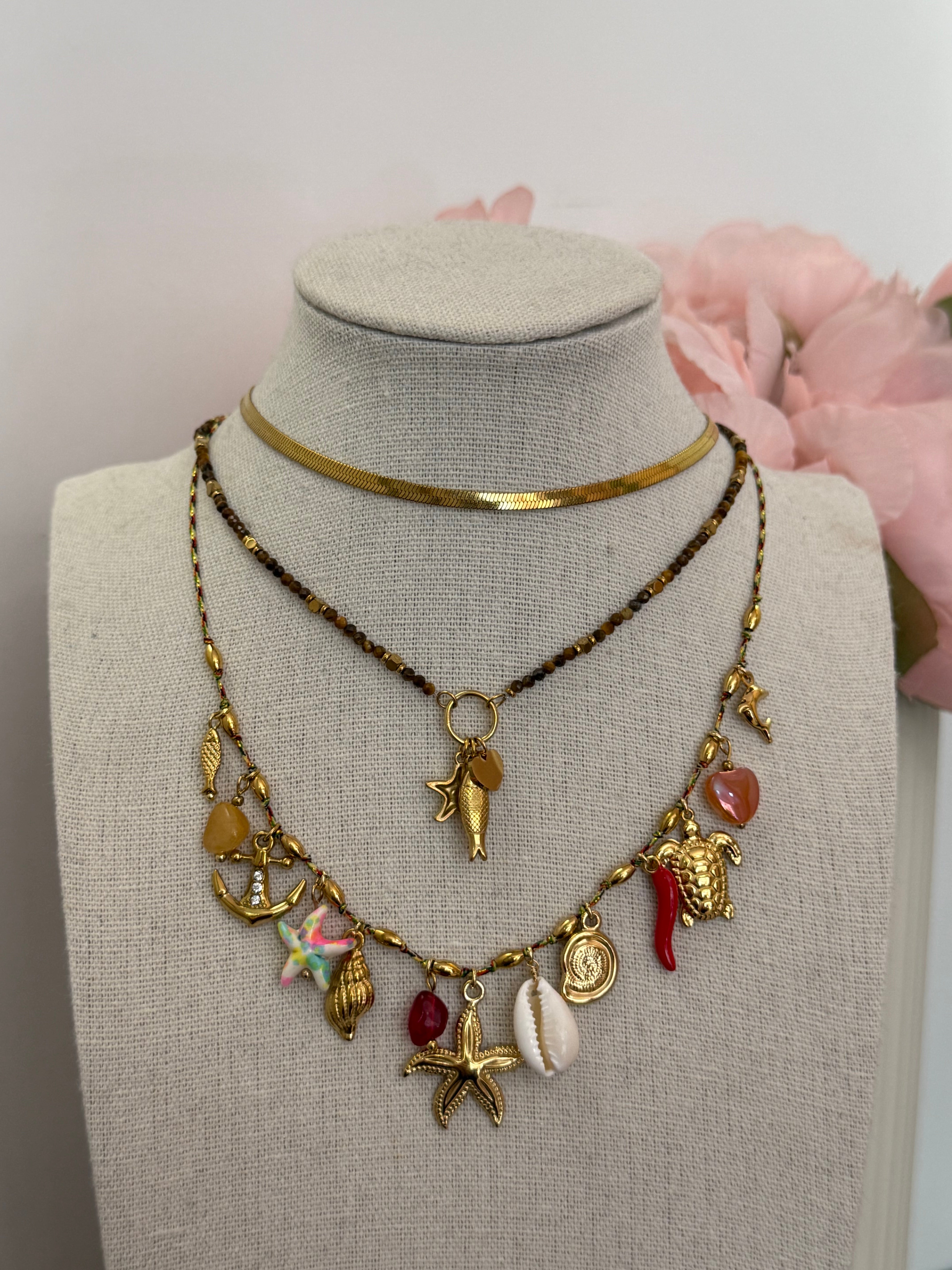 Collana multi charm marina