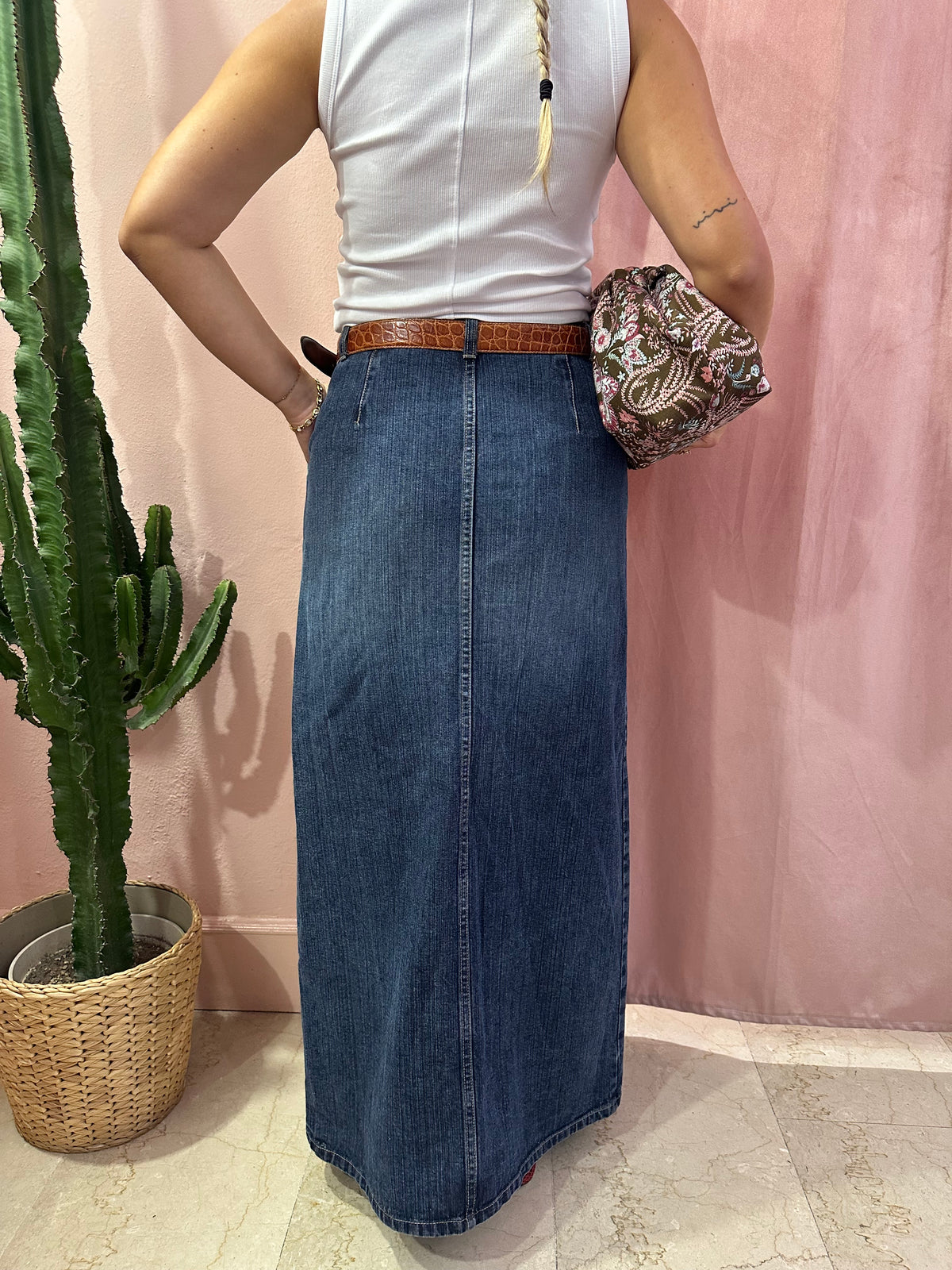 Maxi gonna lunga di jeans