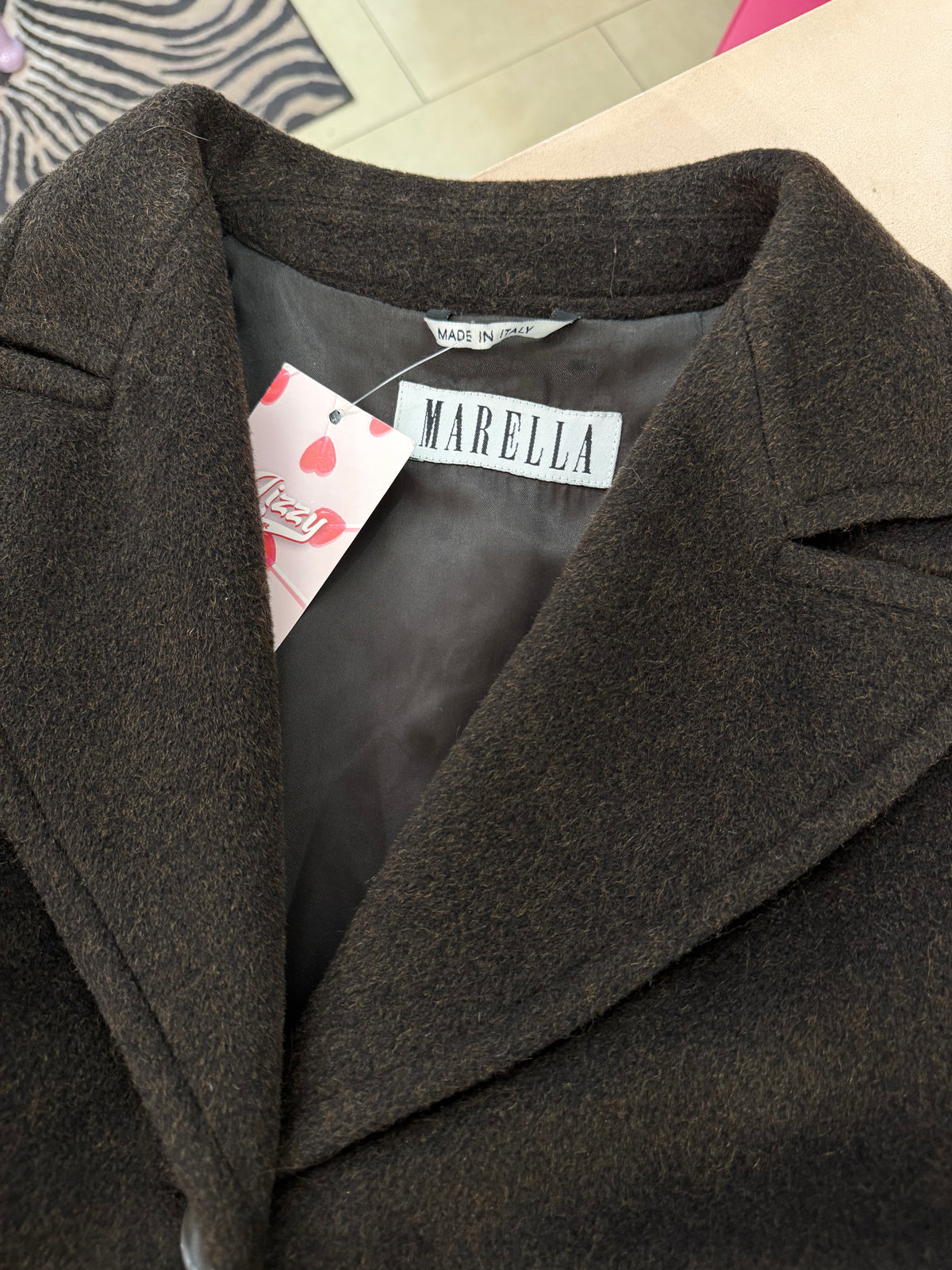 Cappotto Marella cioccolato in lana misto mohair