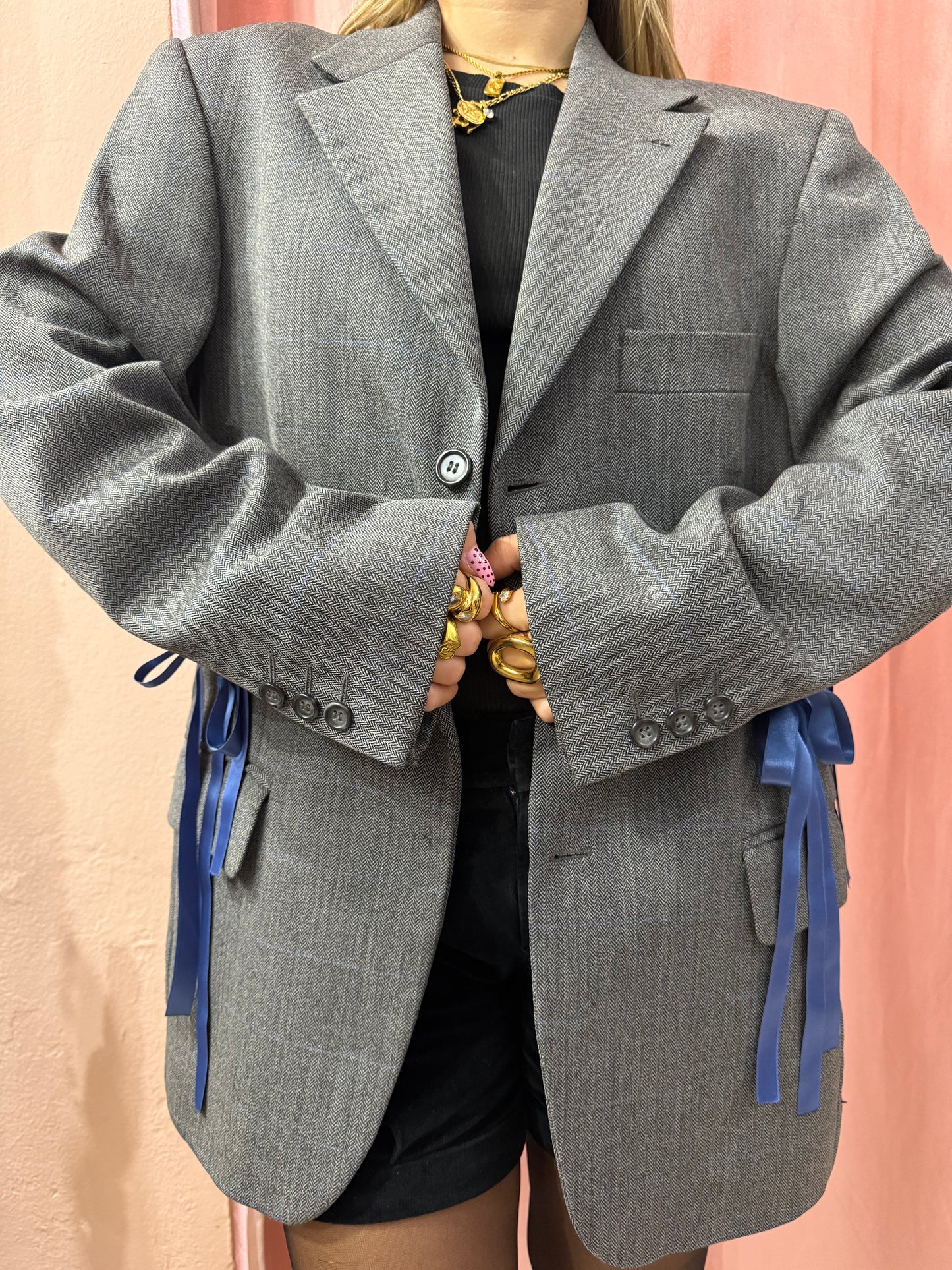 Blazer upcycling fiocchi grey