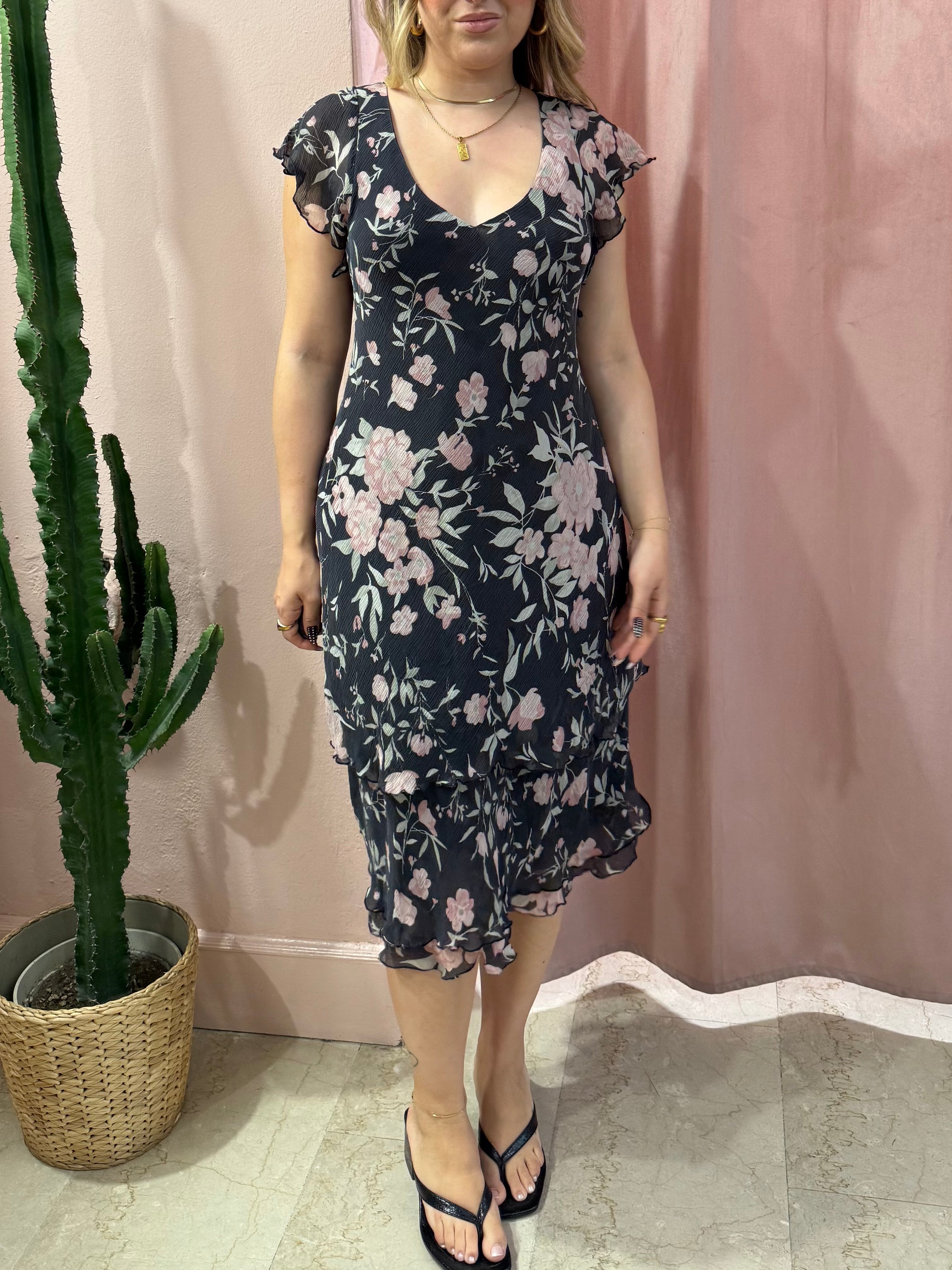 Vestito romantico con fantasia fiori