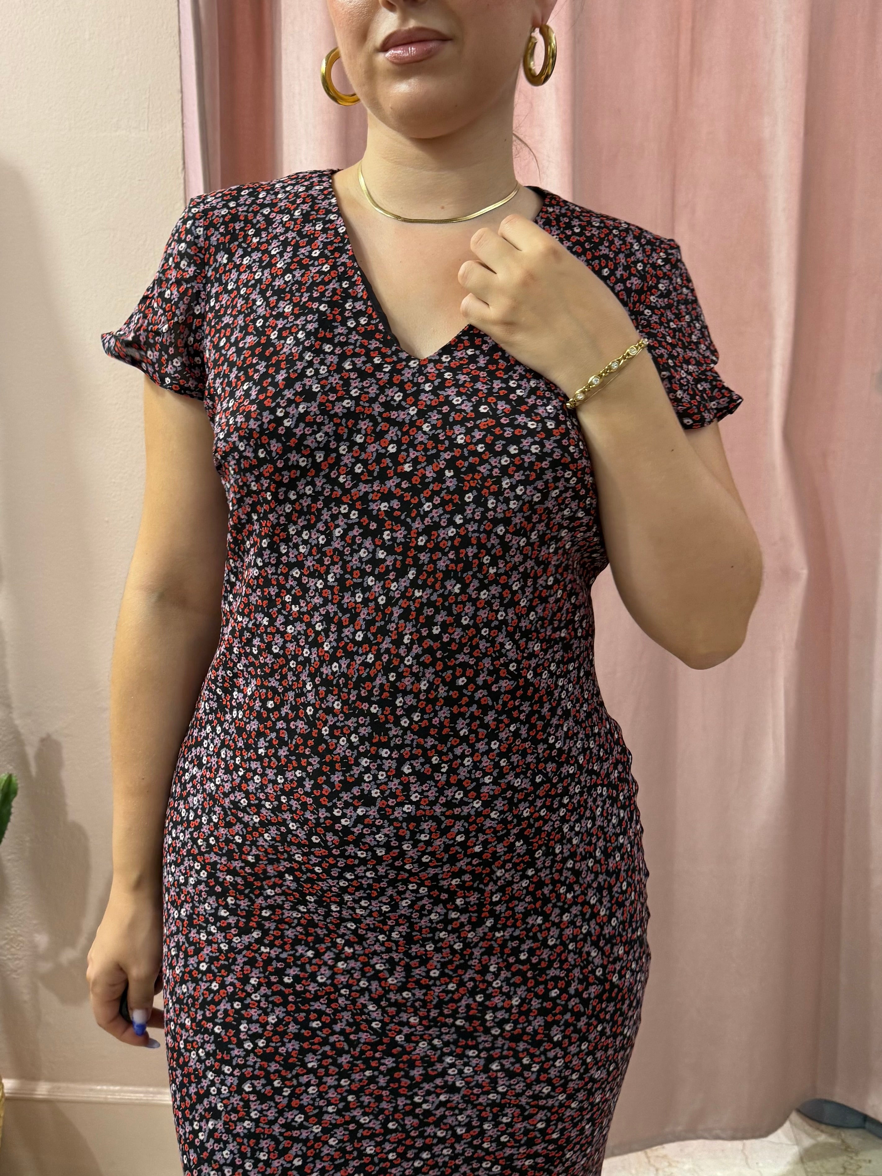 Vestito midi 00s a fiorellini