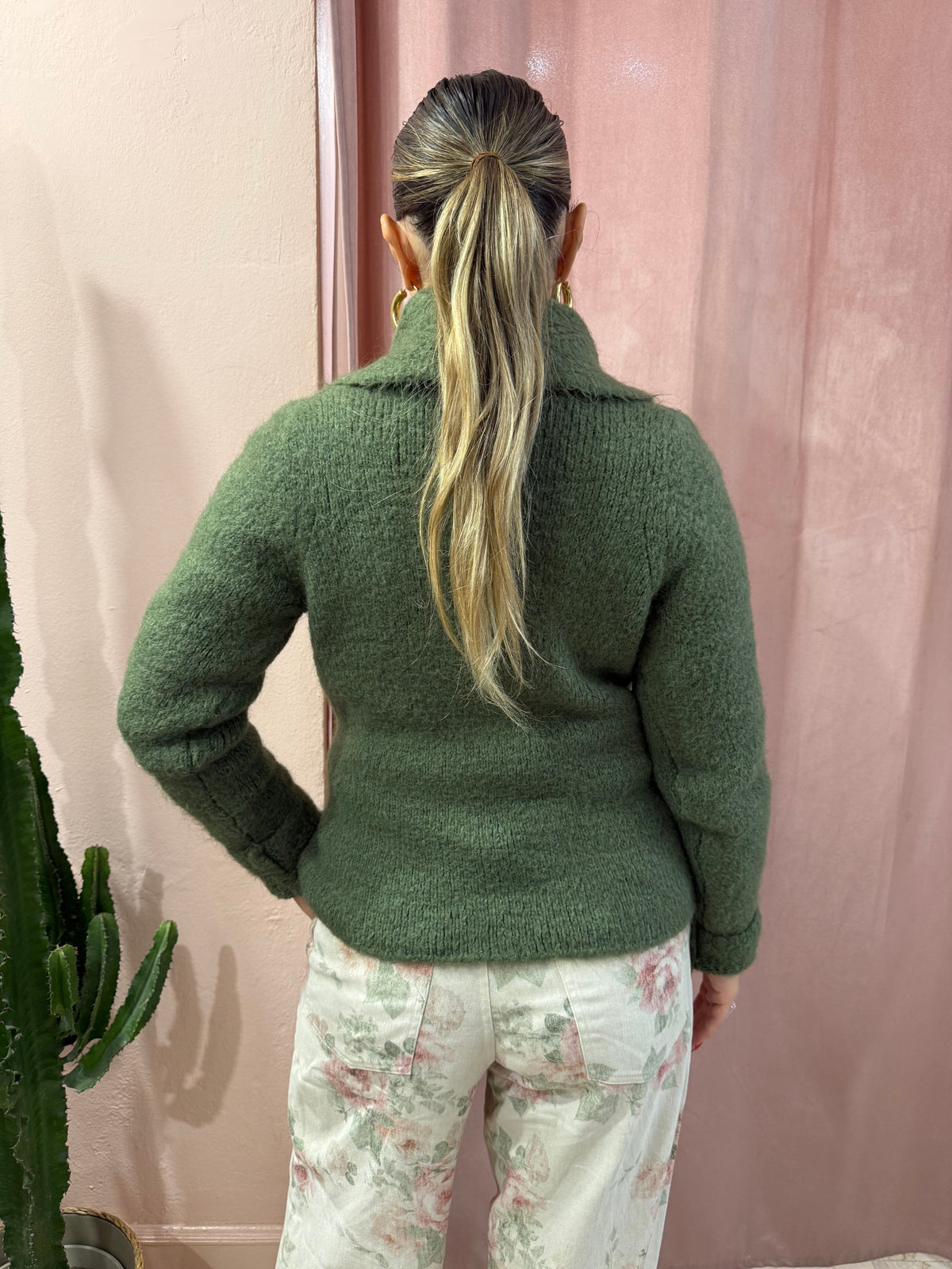 Cardigan verde militare