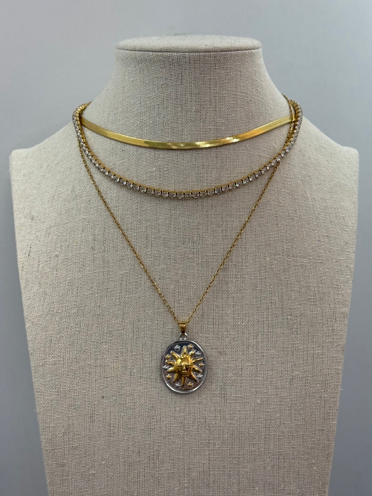 Collana Sole gold/ silver