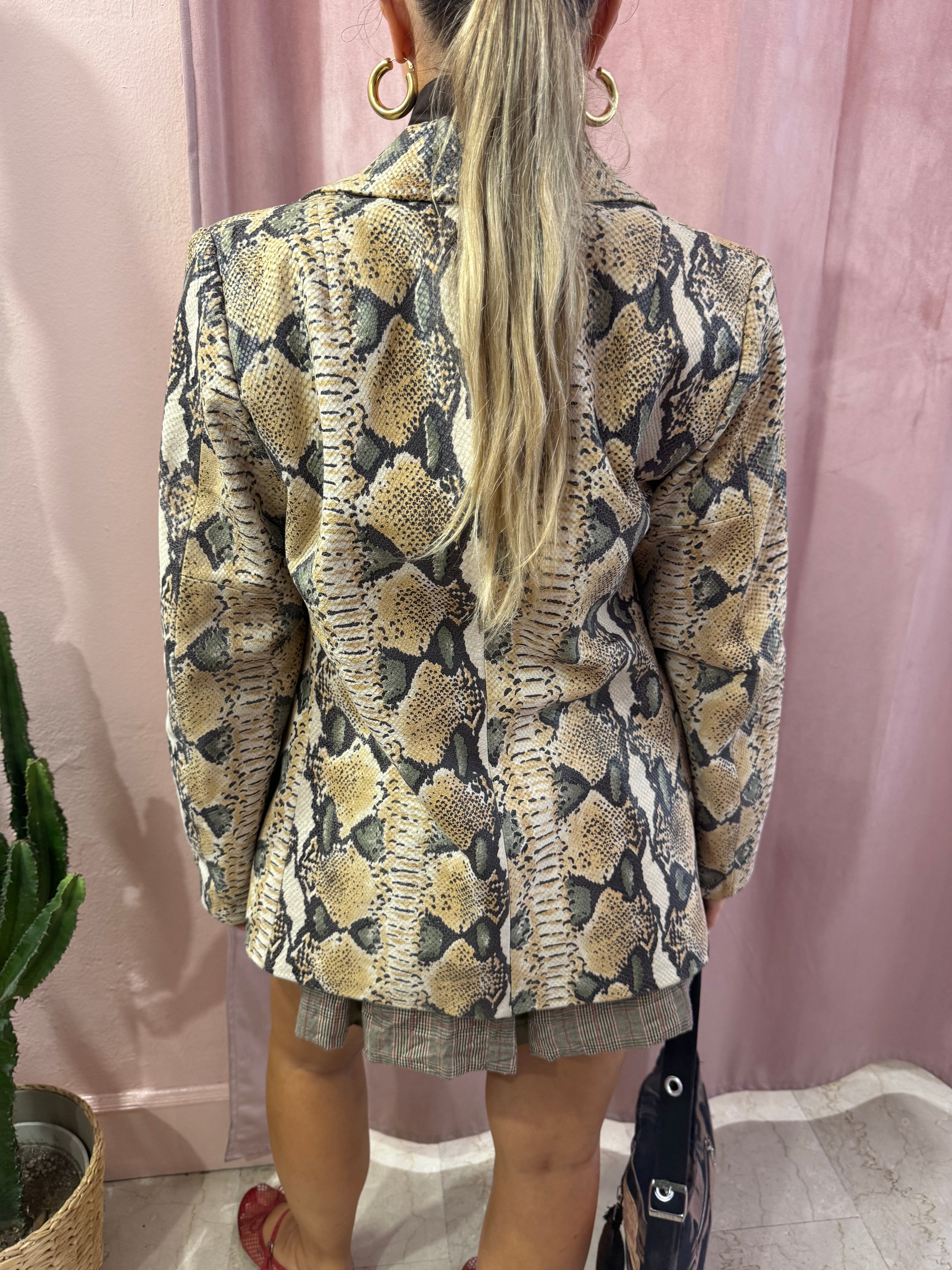 Blazer in pelle pitonato