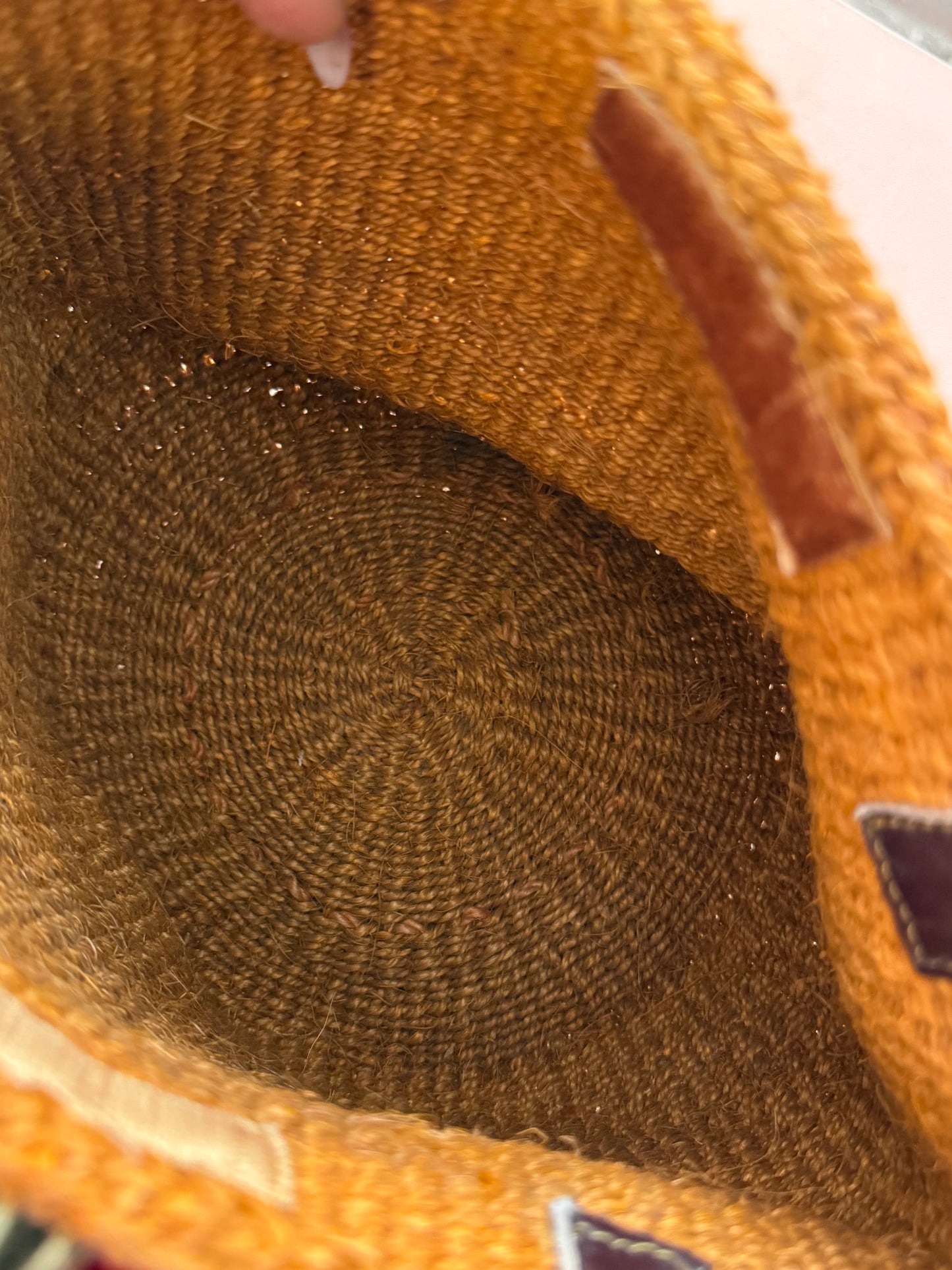 Borsa vintage arancio con ciondoli