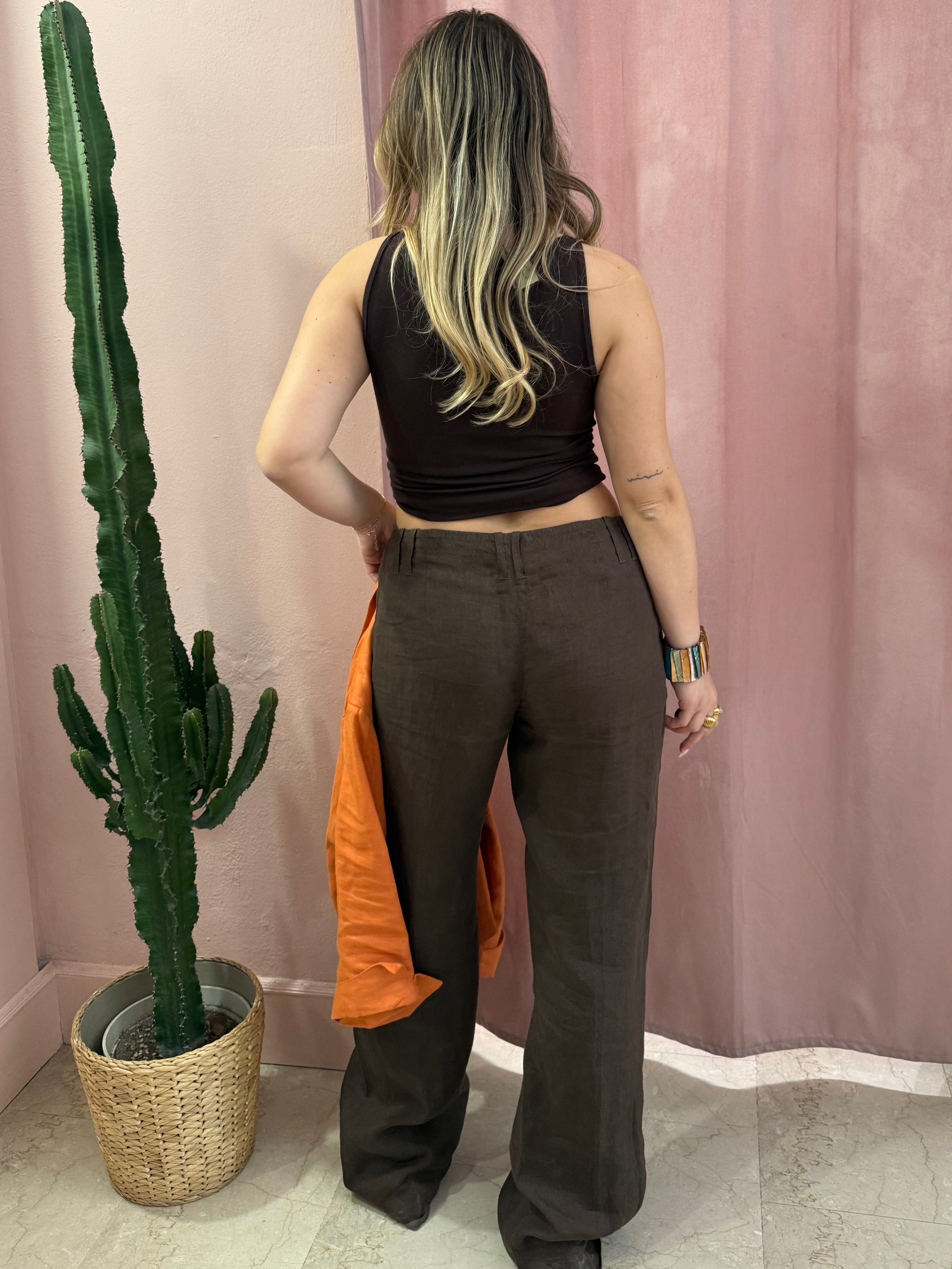 Pantalone Max&co. moro in puro lino