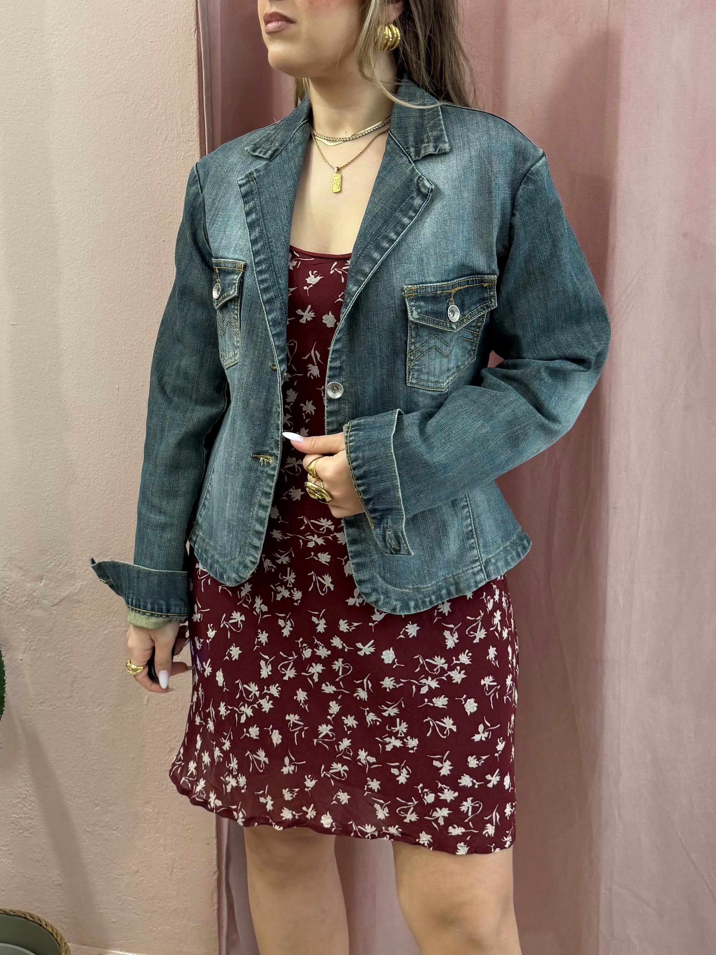 Giacca 00s in denim slavato