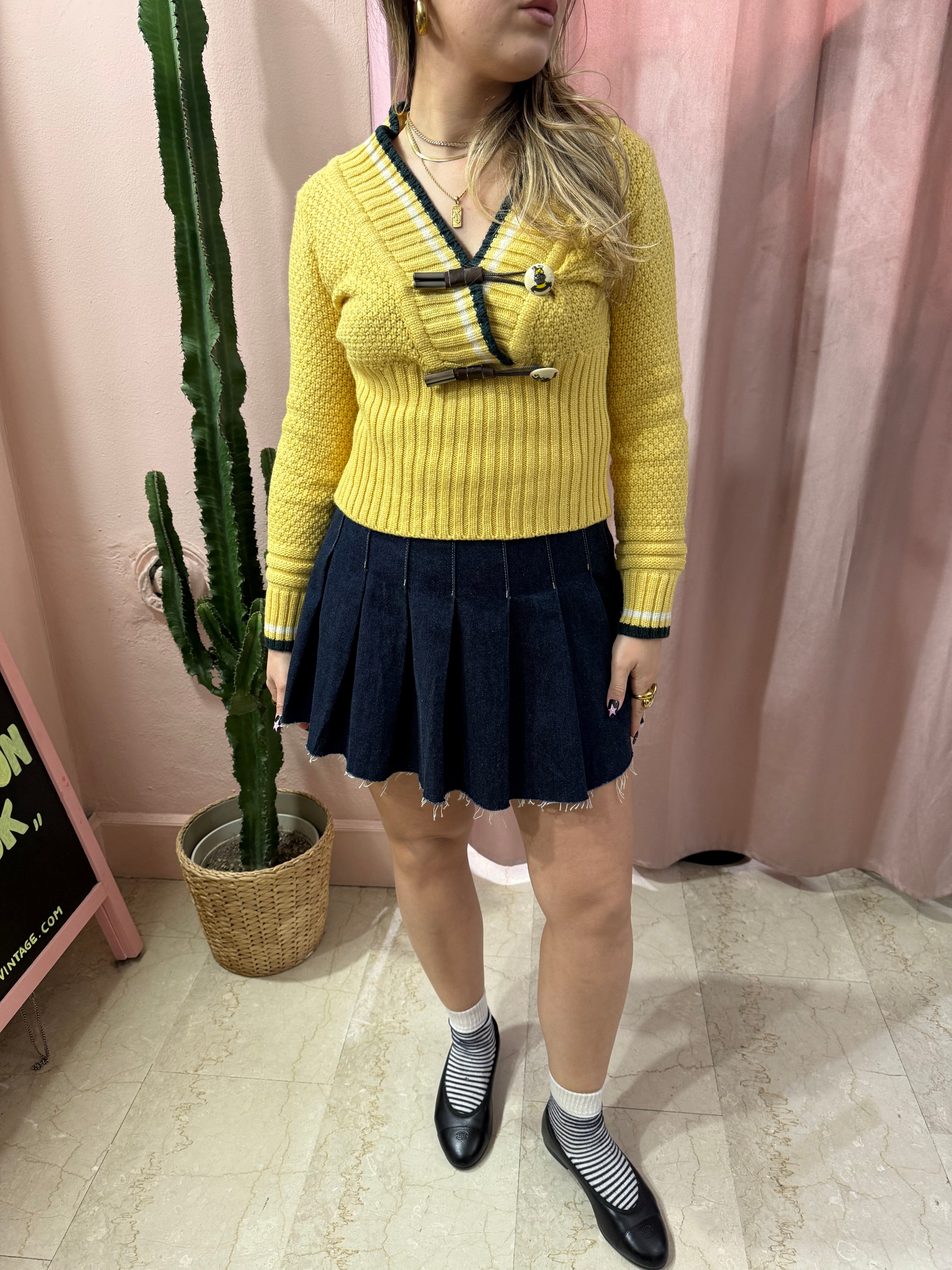 Maglione crop giallo 00s