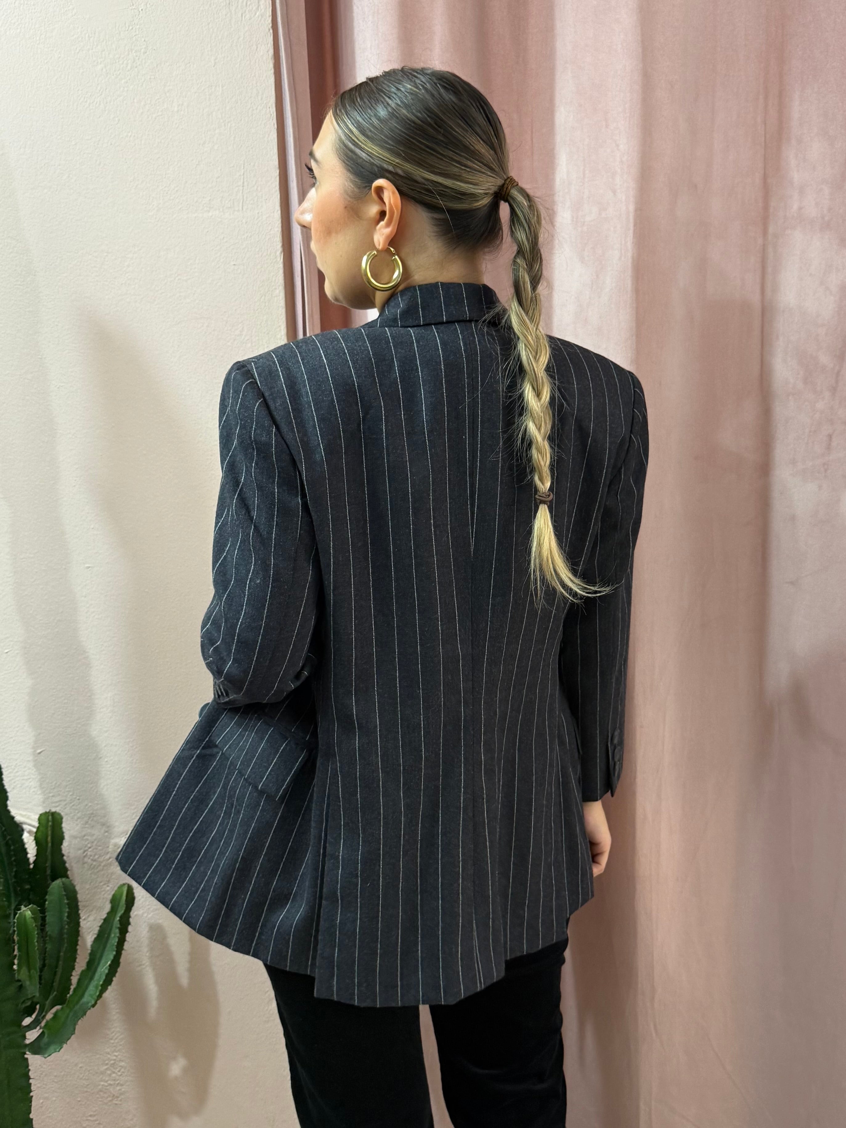 Blazer Pierre Balmain gessato antracite